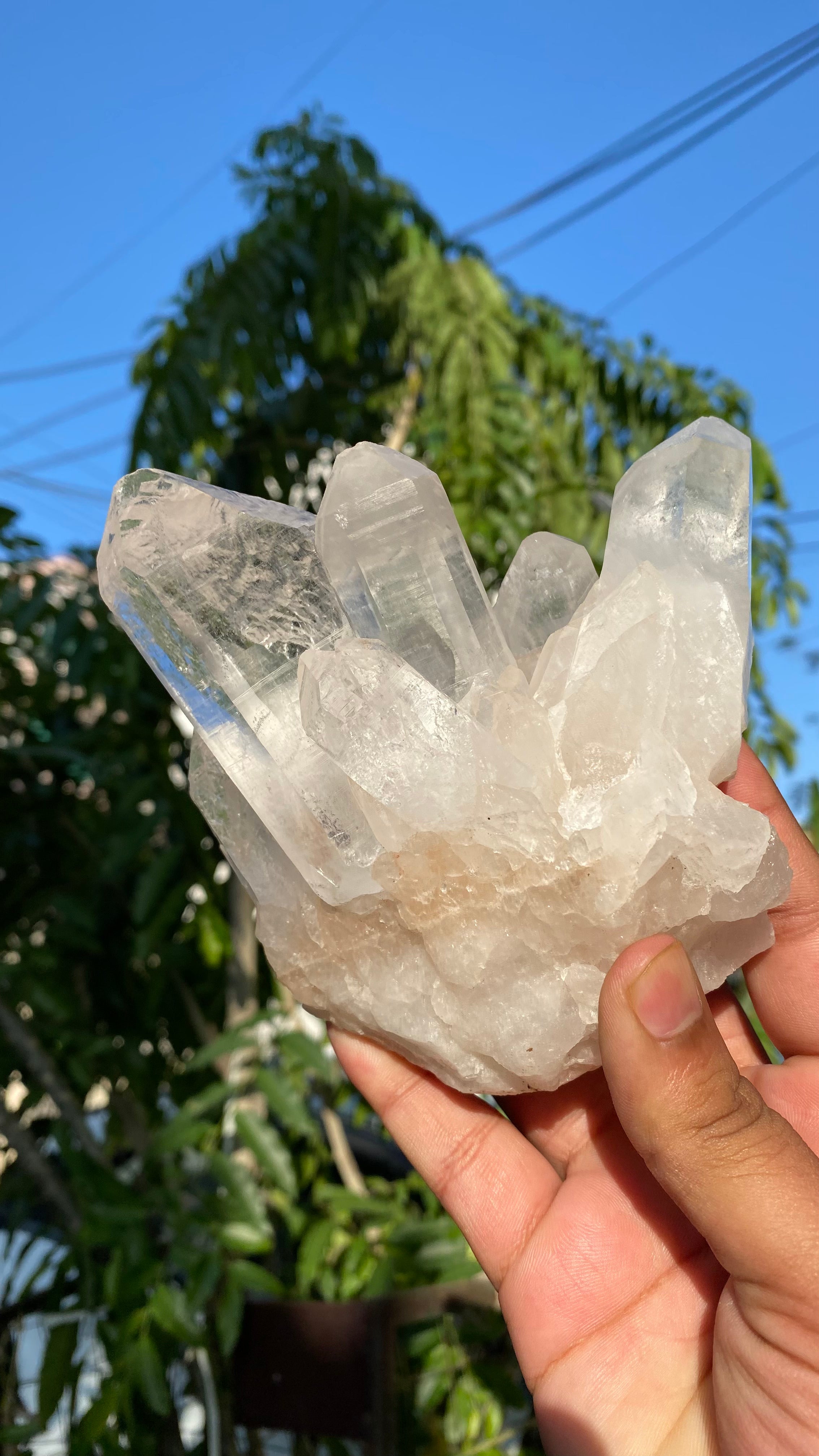 Himalya Quartz Himalayan Pink Quartz crystal cluster with raw stones, used for love meditation and spiritual decor.