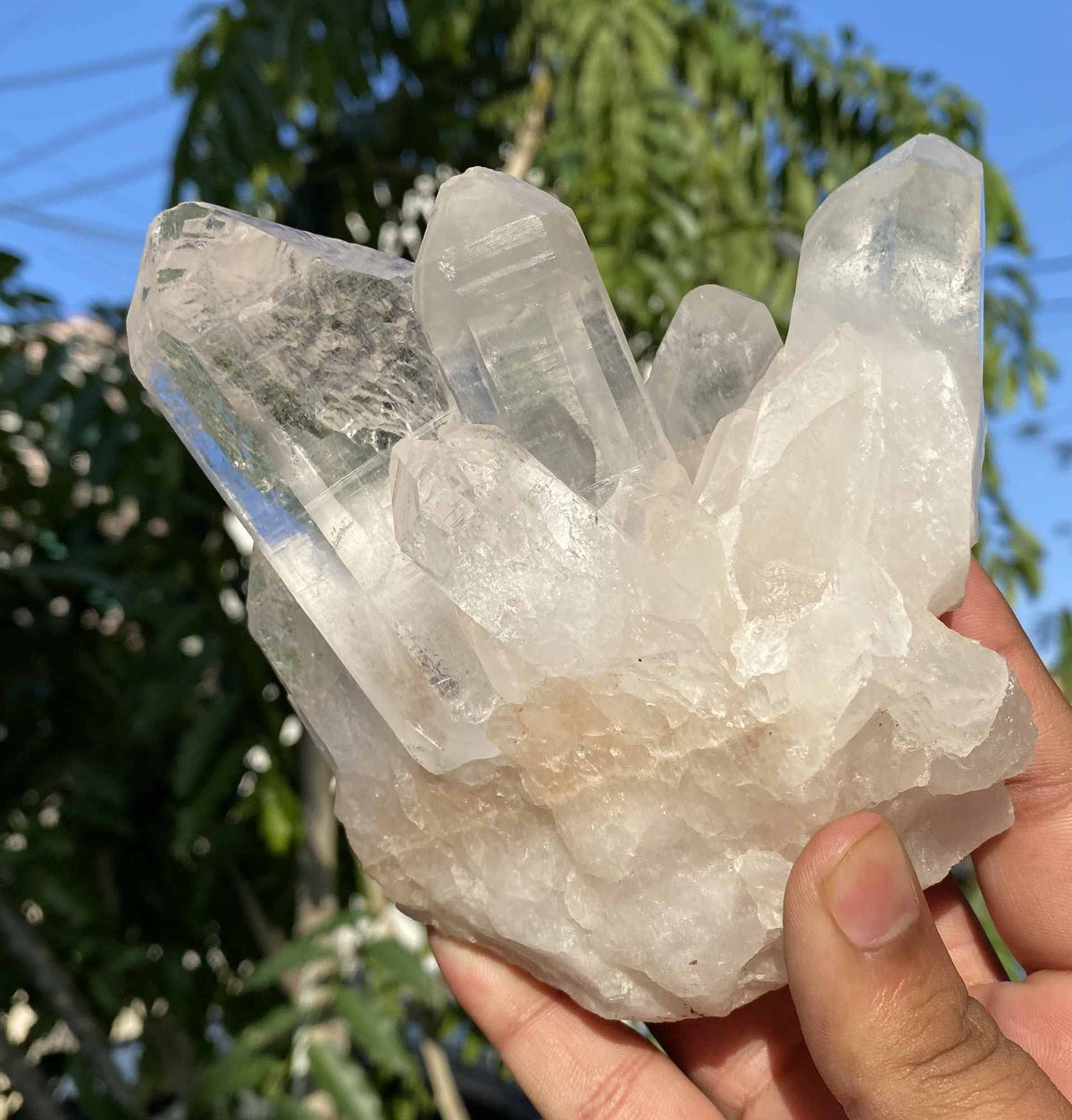Himalya Quartz Himalayan pink crystal specimen, raw Himalayan Quartz stone for healing, 770g natural Himalayan Samadhi pink crystal