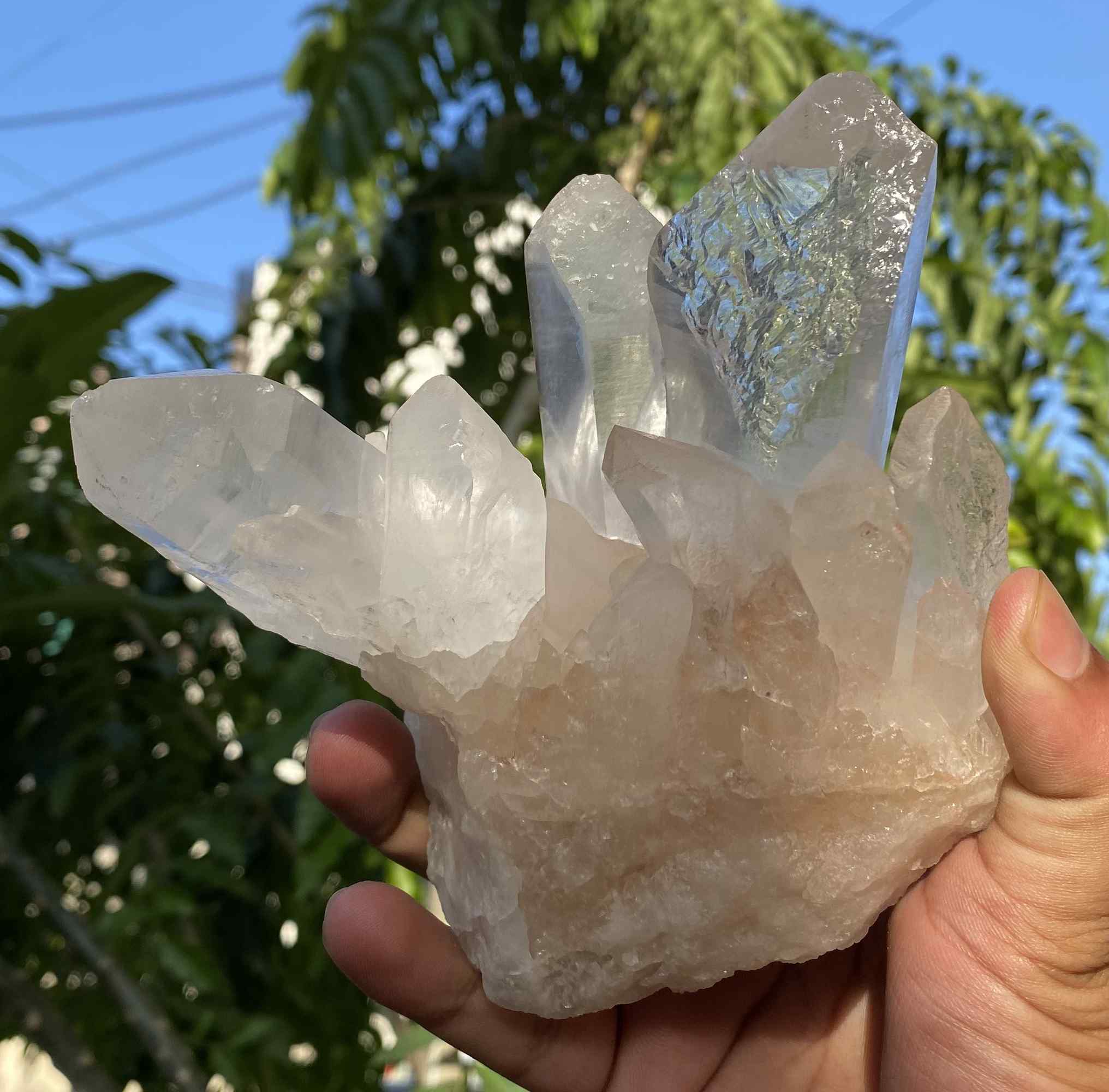 Genuine Himalayan Quartz Samadhi Pink Crystal healing stone, raw Himalayan quartz specimen from Himalya Quartz, 770g weight