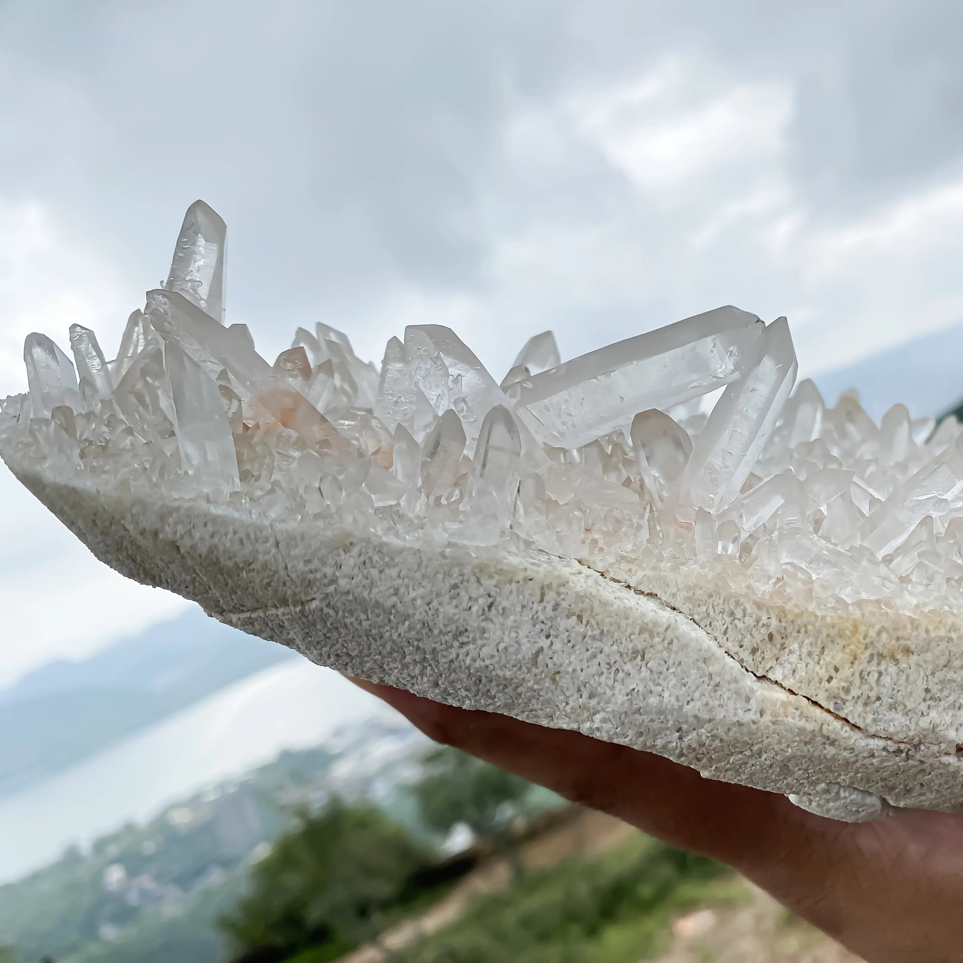 Natural Himalayan Pink Quartz Cluster – 2600g Large Raw Crystal Specimen