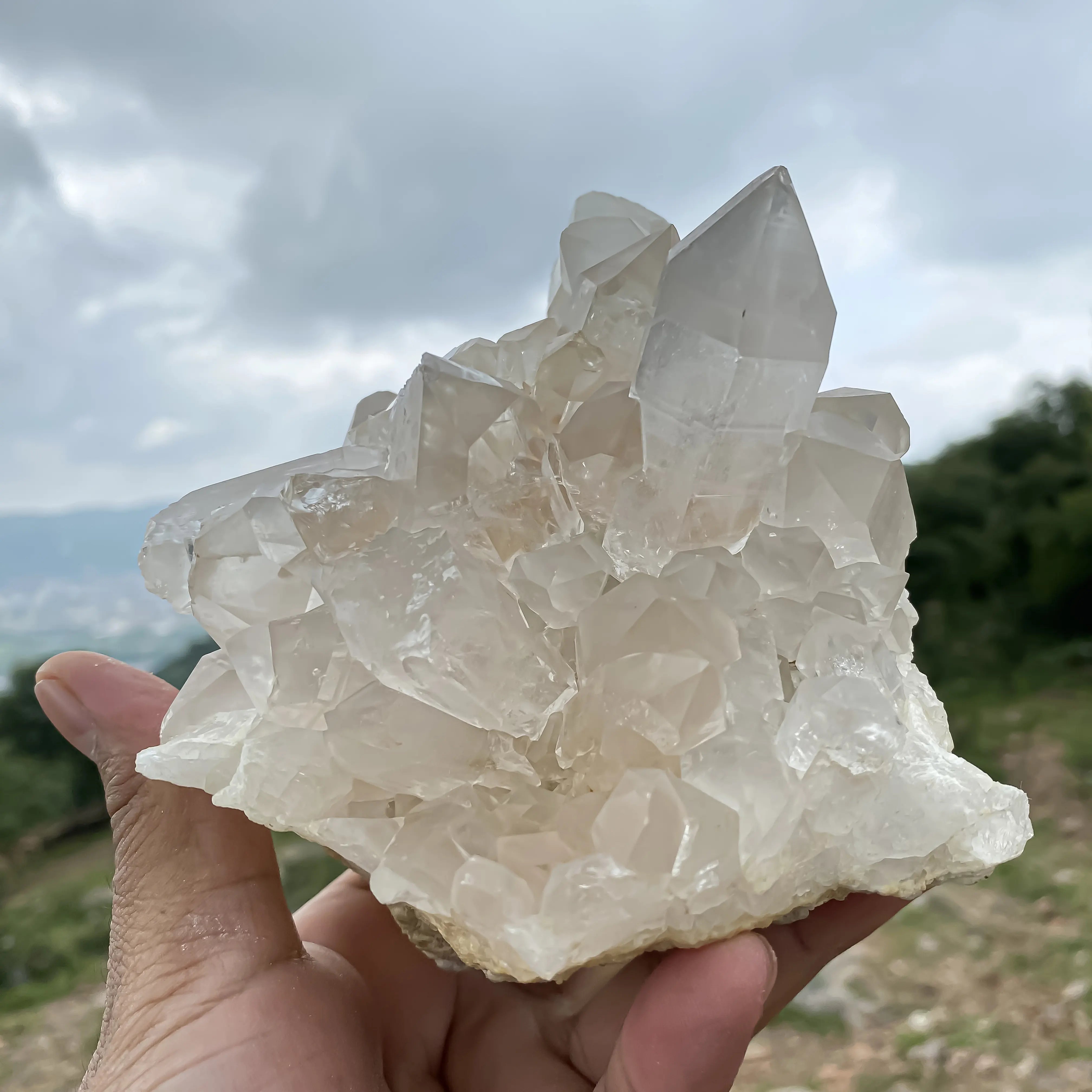 Himalayan White Quartz Cluster 1860g Natural Raw Crystal Specimen