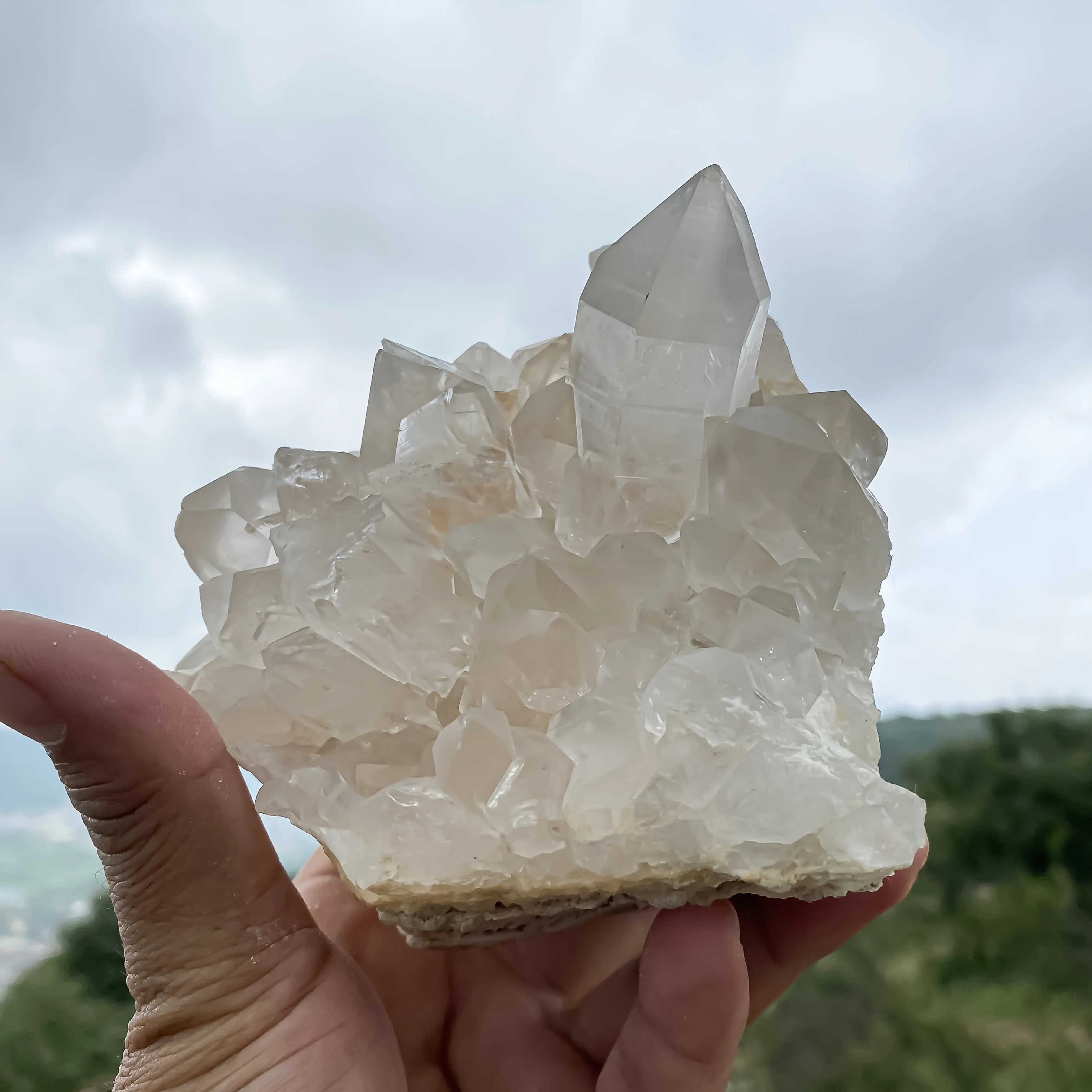 Himalayan White Quartz Cluster 1860g Natural Raw Crystal Specimen