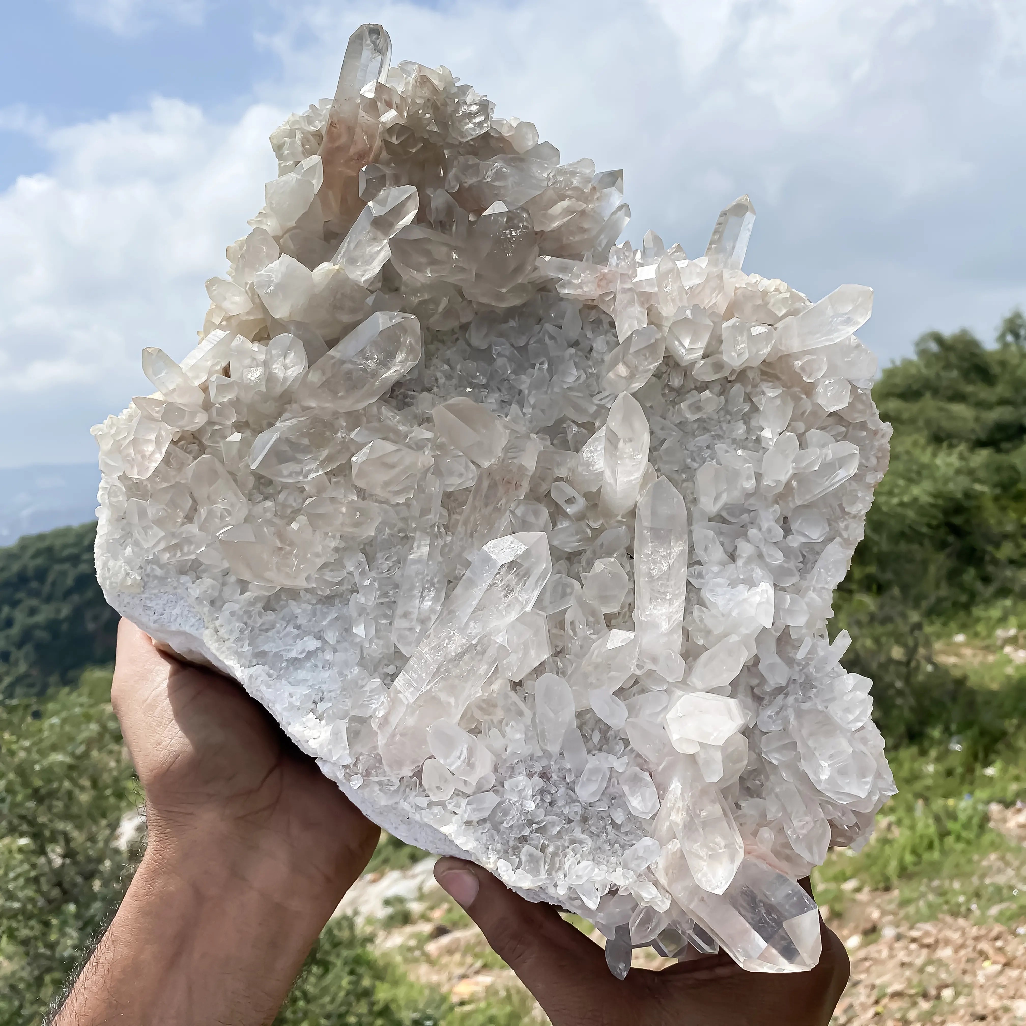 Himalayan Pink Quartz Cluster  – Large Natural Healing Stone 9450grams