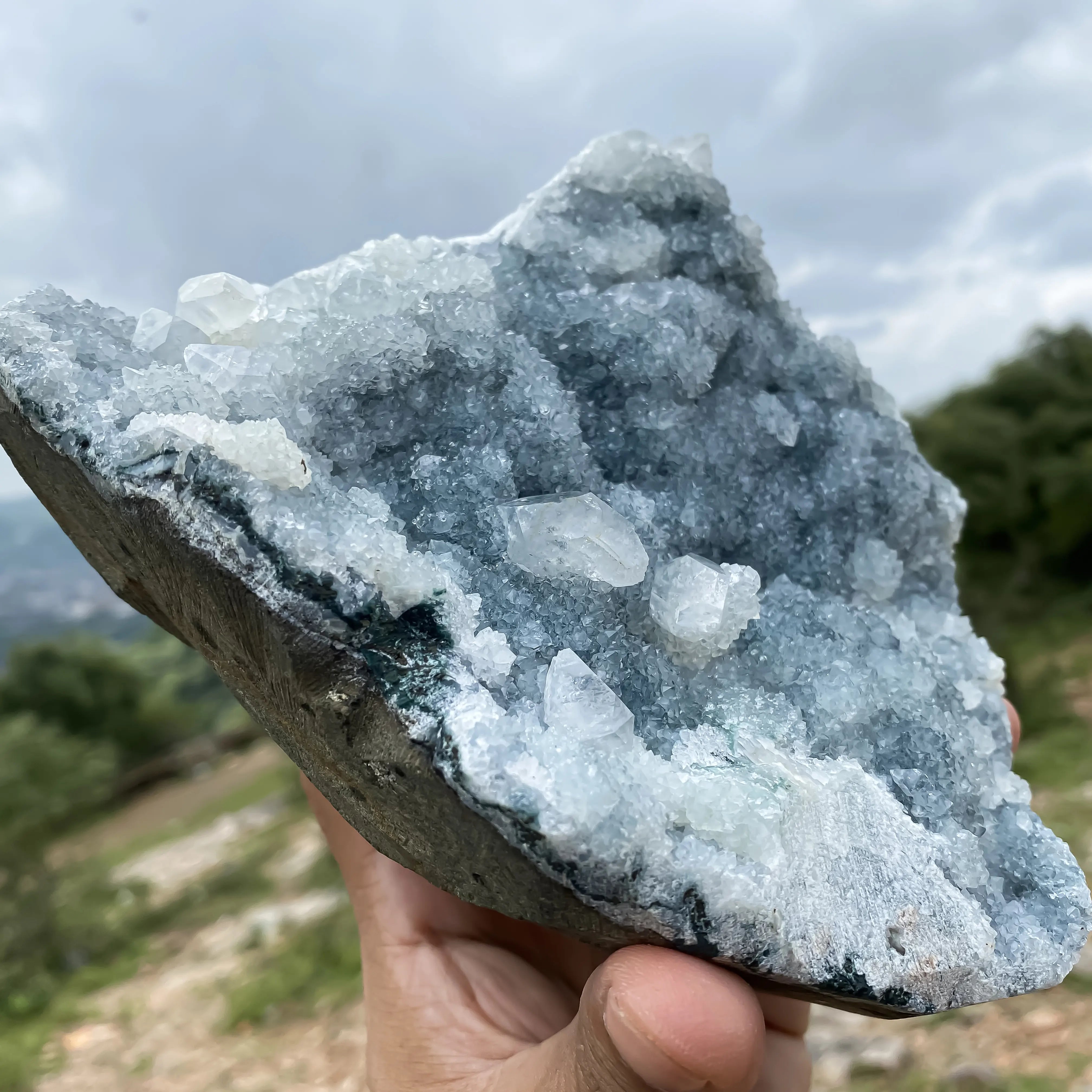 Blue Apophyllite – Natural Healing Crystal Minerals Rough 1730g