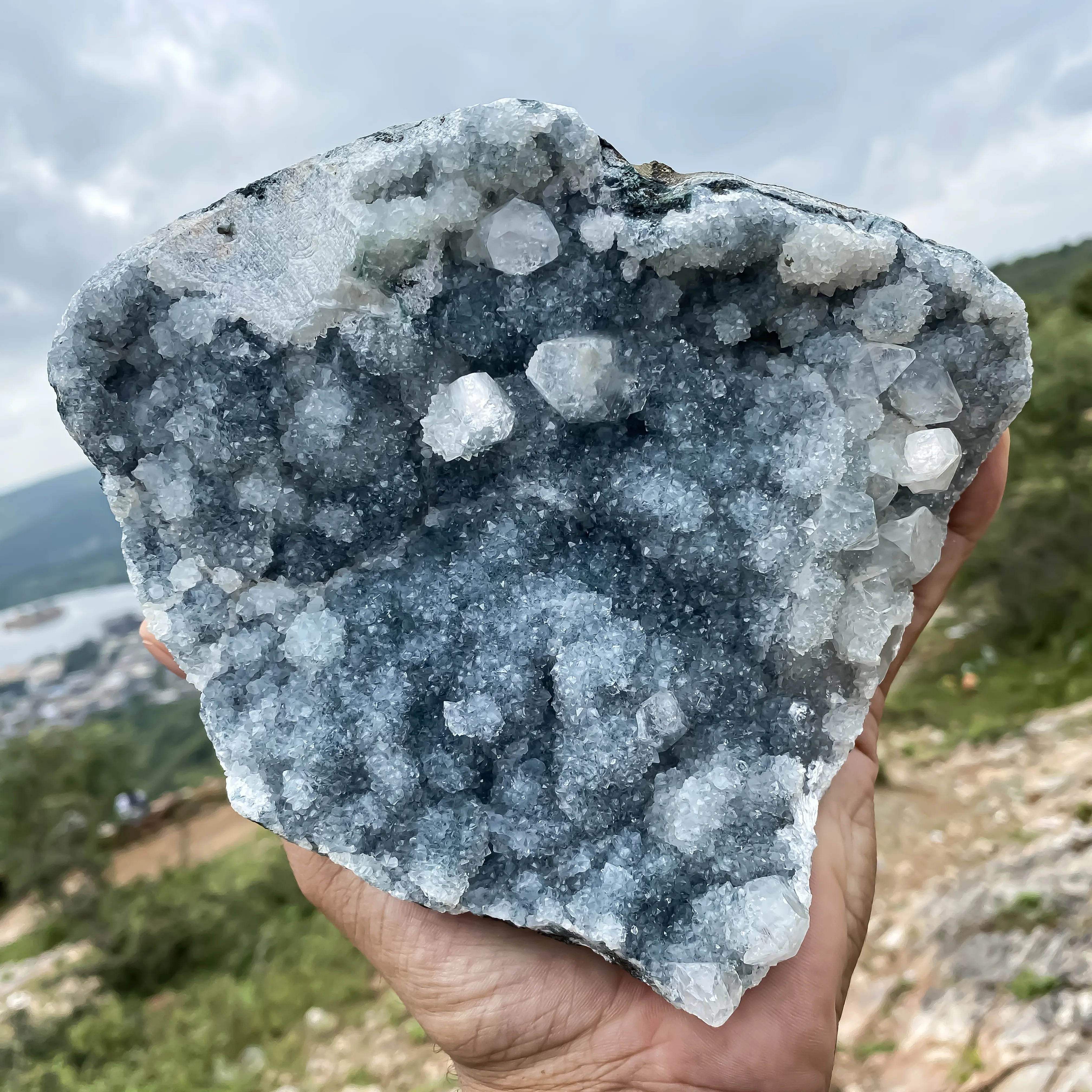 Blue Apophyllite – Natural Healing Crystal Minerals Rough 1730g