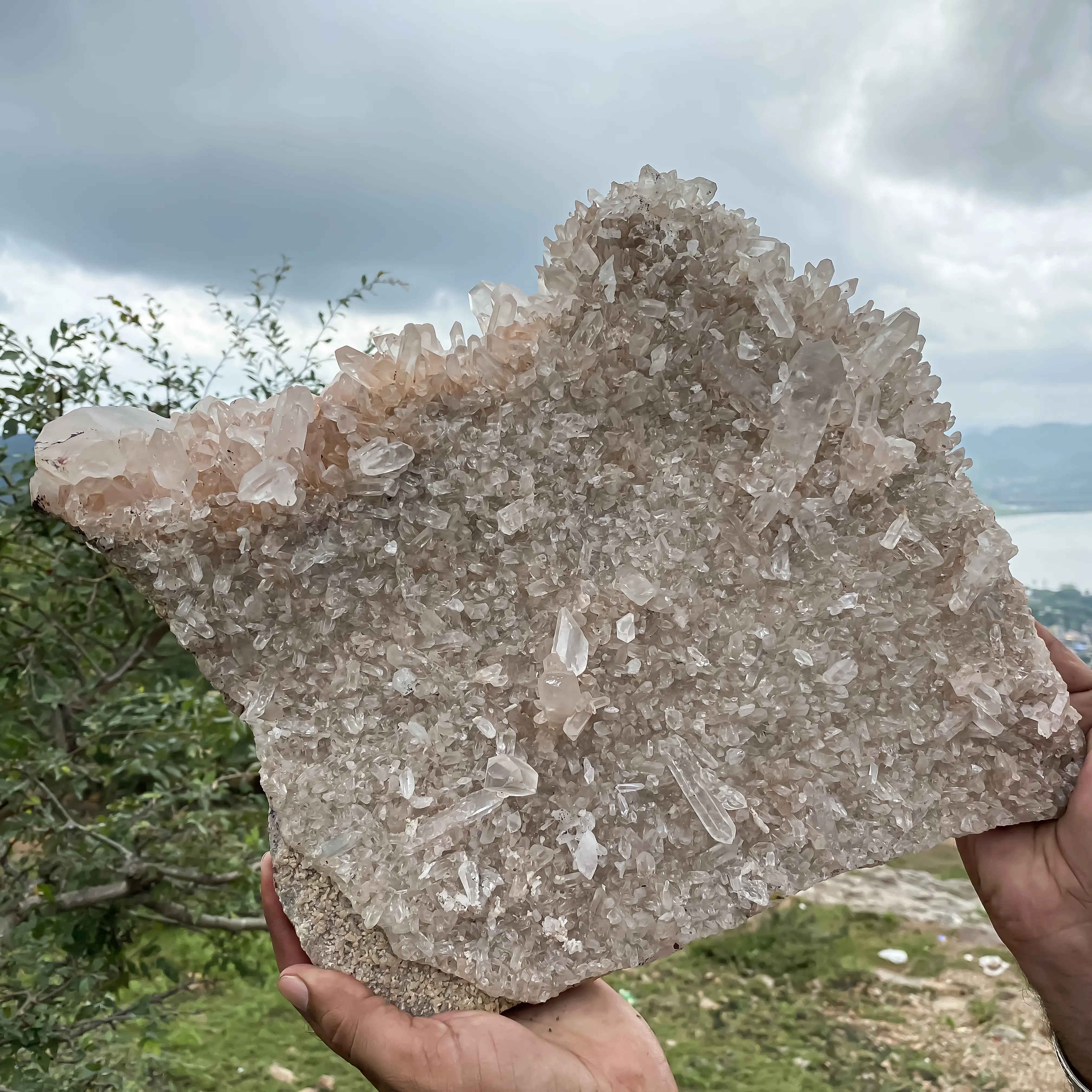 Himalayan Pink Quartz Cluster  – Natural Healing Crystal Stone