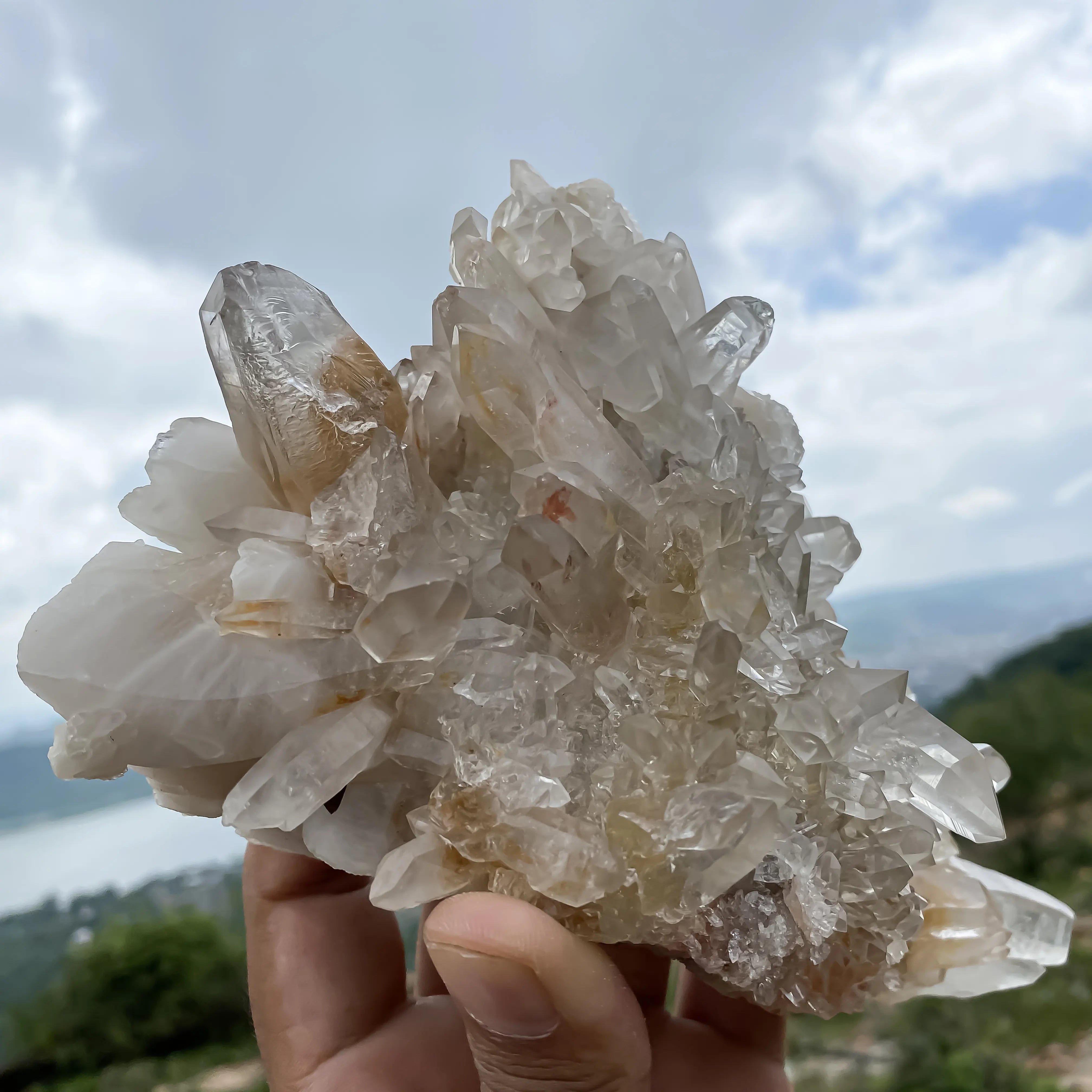 Himalayan Yellow Quartz Cluster – Natural Healing Crystal Stone 1090g