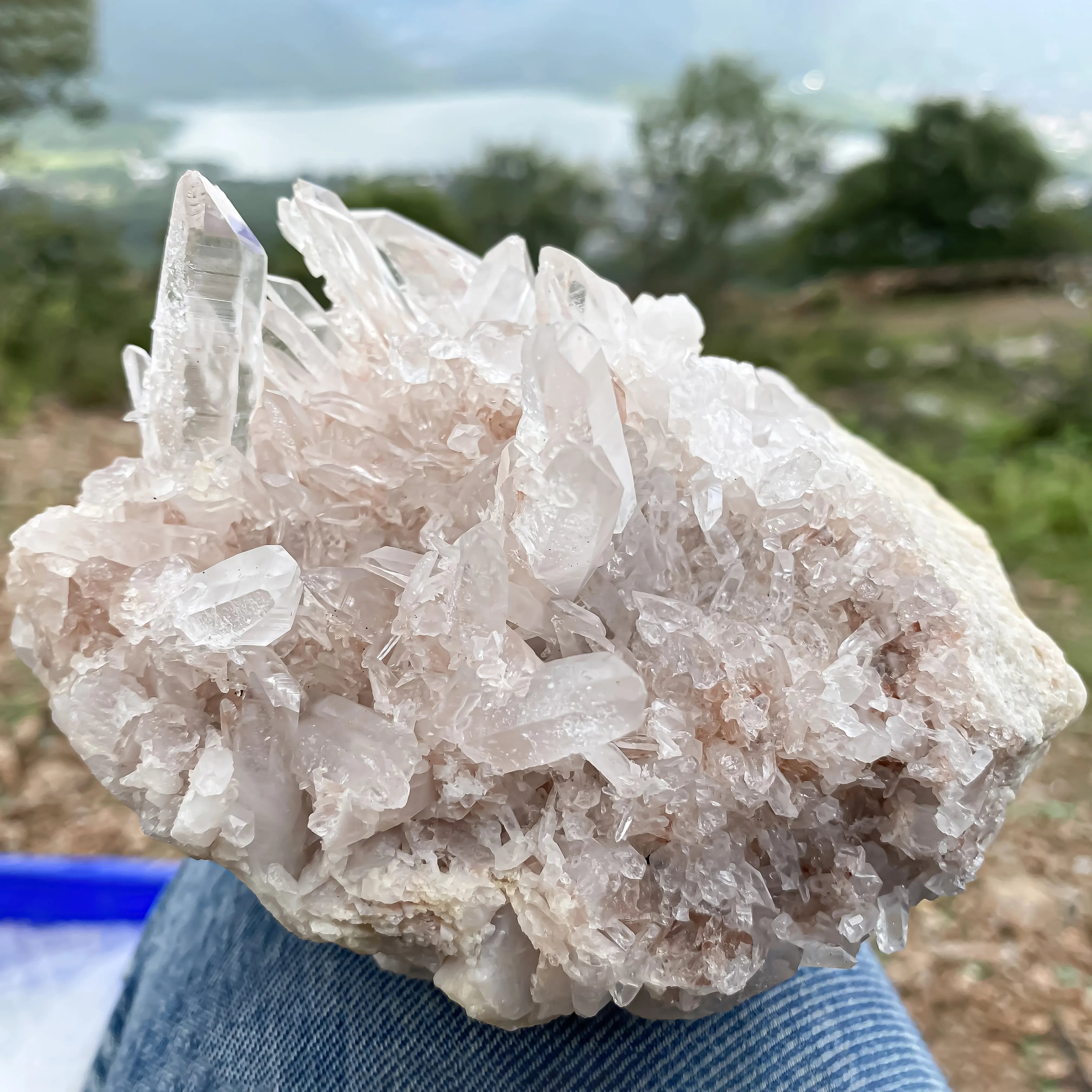 Himalayan Pink Quartz Cluster  – Natural Healing Crystal Stone 1155g