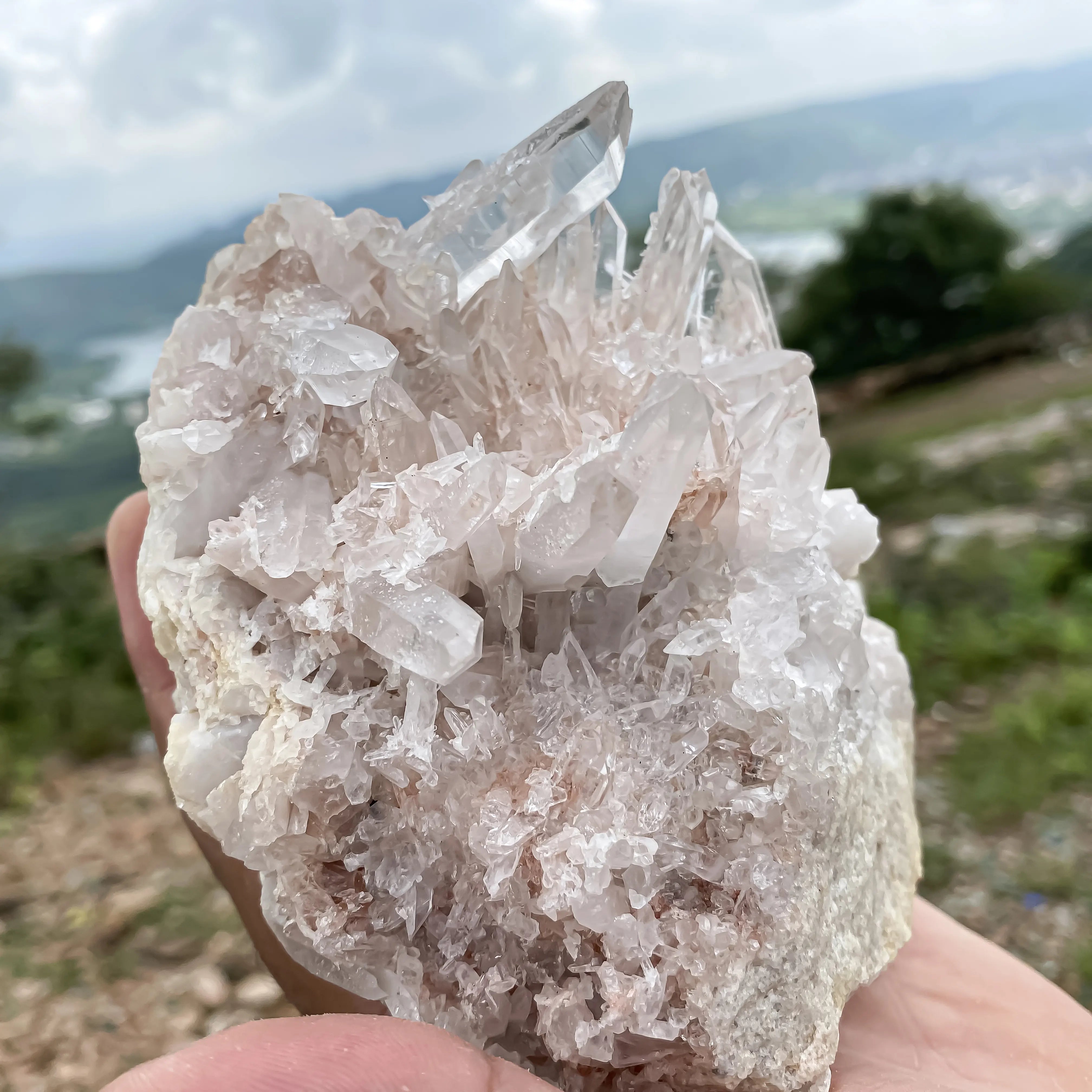 Himalayan Pink Quartz Cluster  – Natural Healing Crystal Stone 1155g