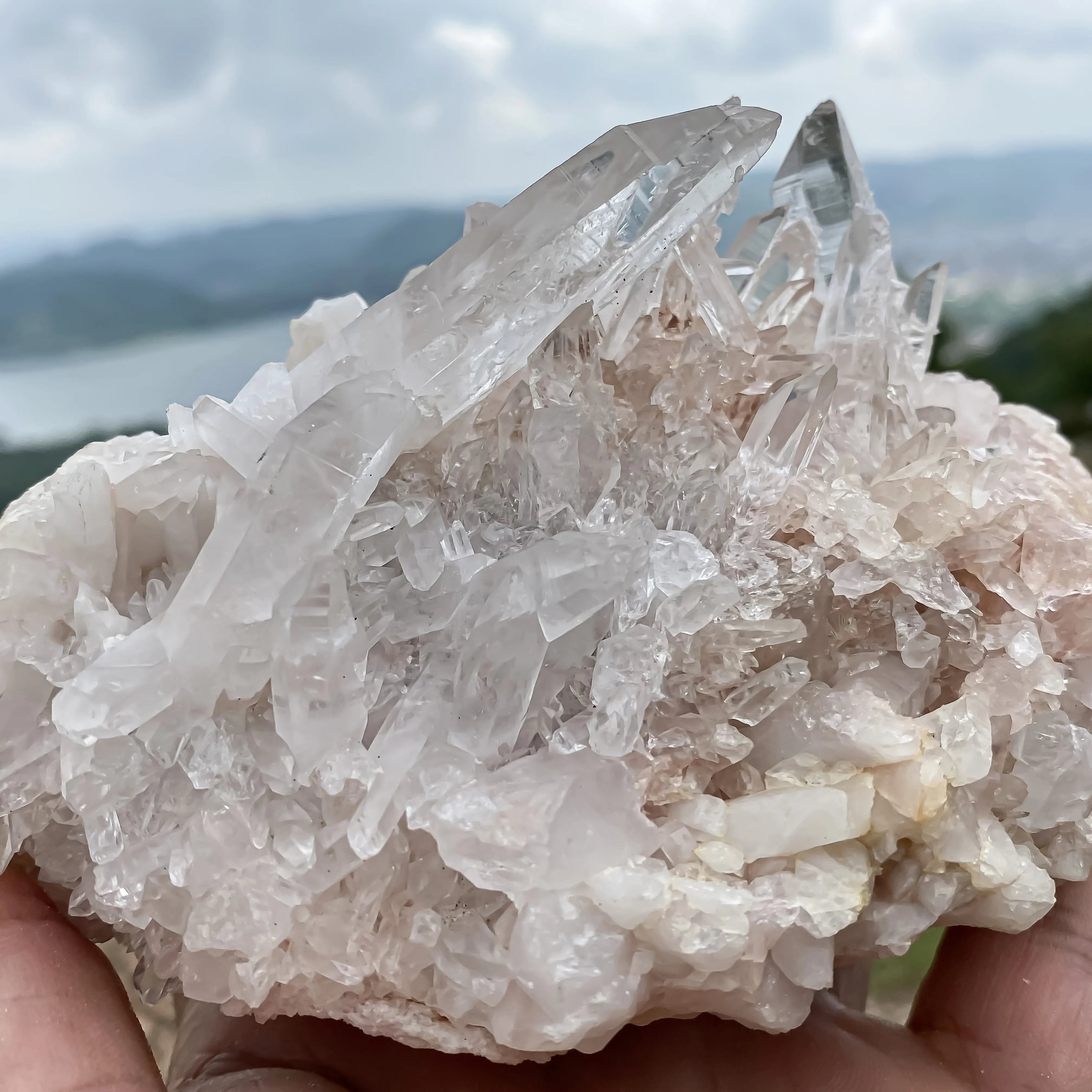 Himalayan Pink Quartz Cluster  – Natural Healing Crystal Stone 1155g