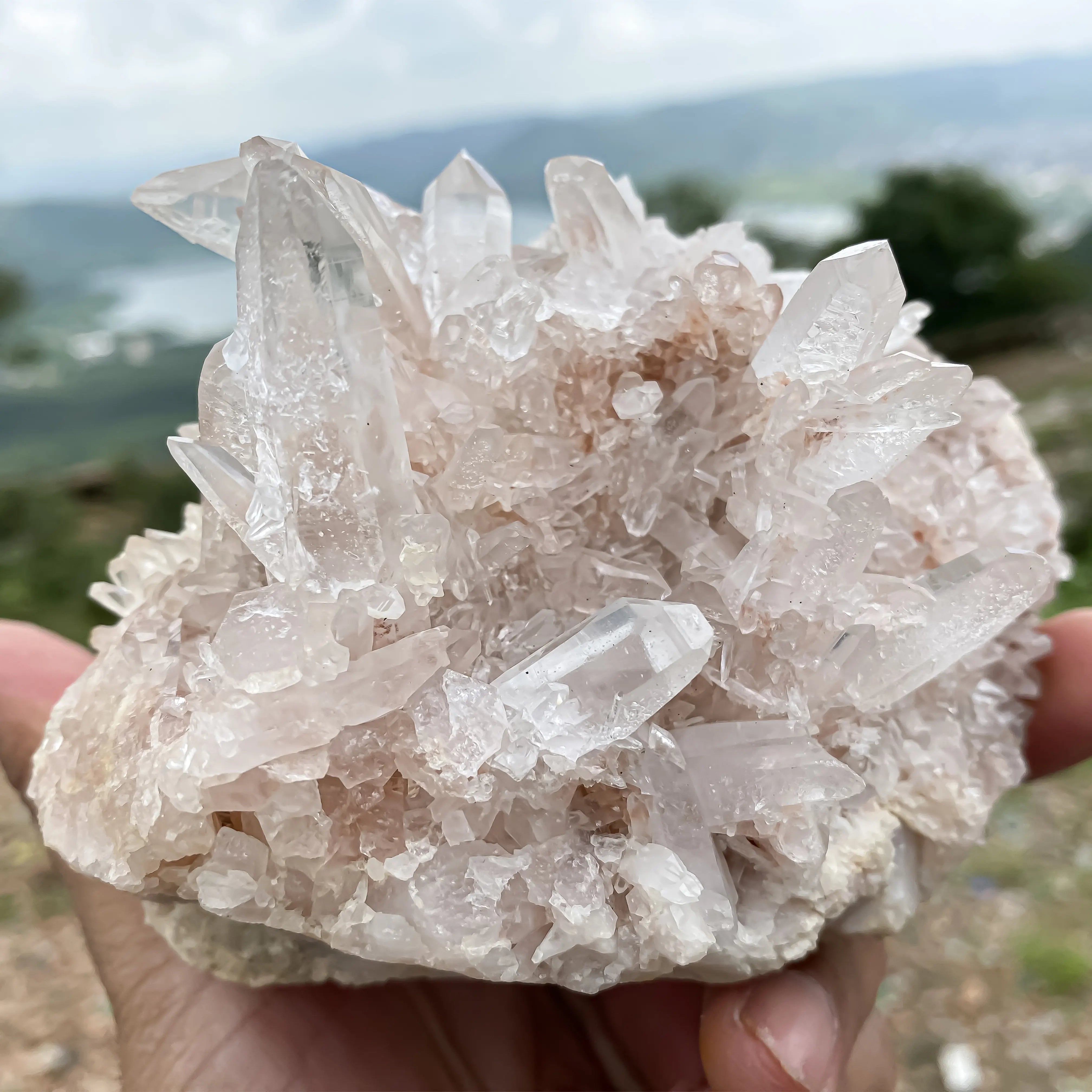 Himalayan Pink Quartz Cluster  – Natural Healing Crystal Stone 1155g