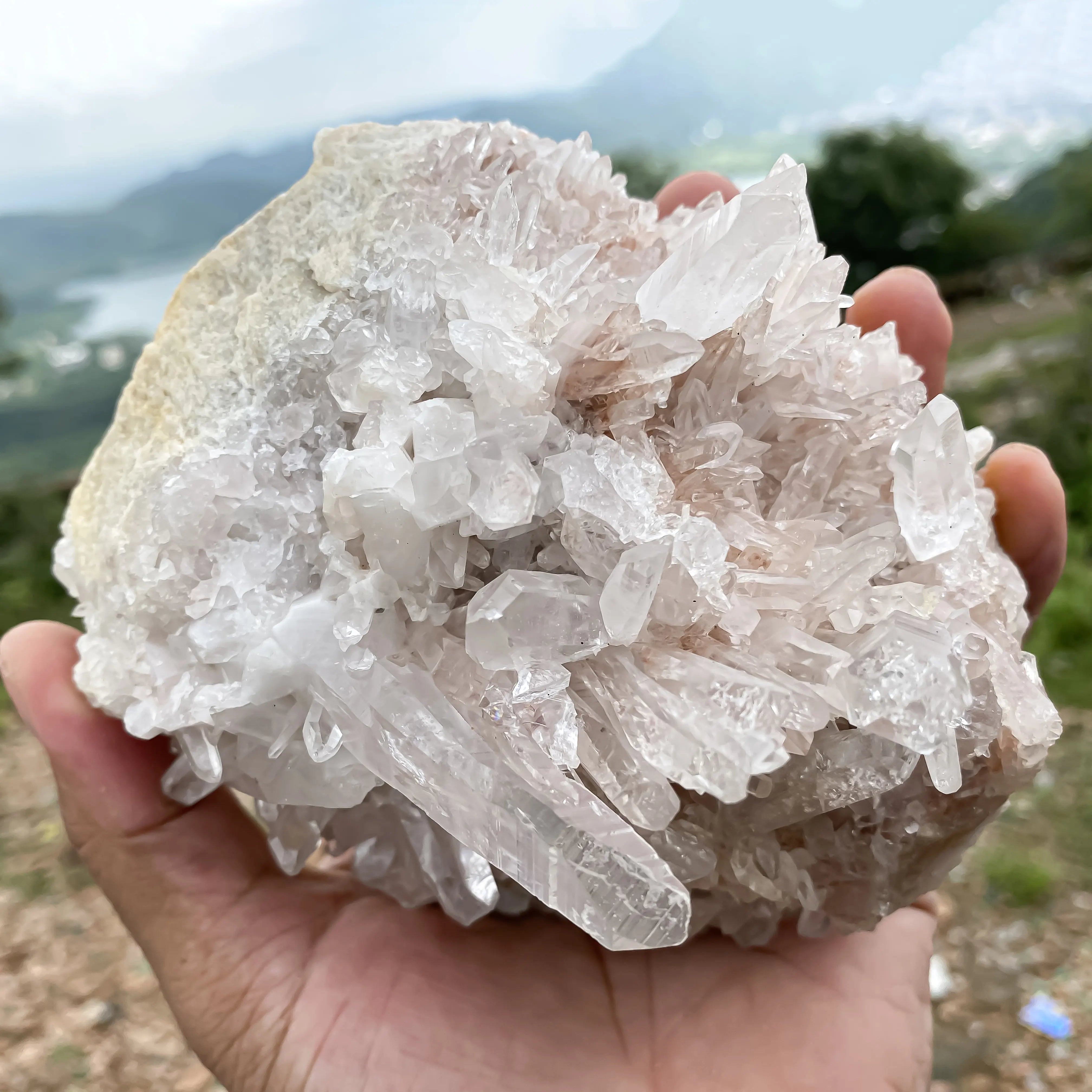Himalayan Pink Quartz Cluster  – Natural Healing Crystal Stone 1155g