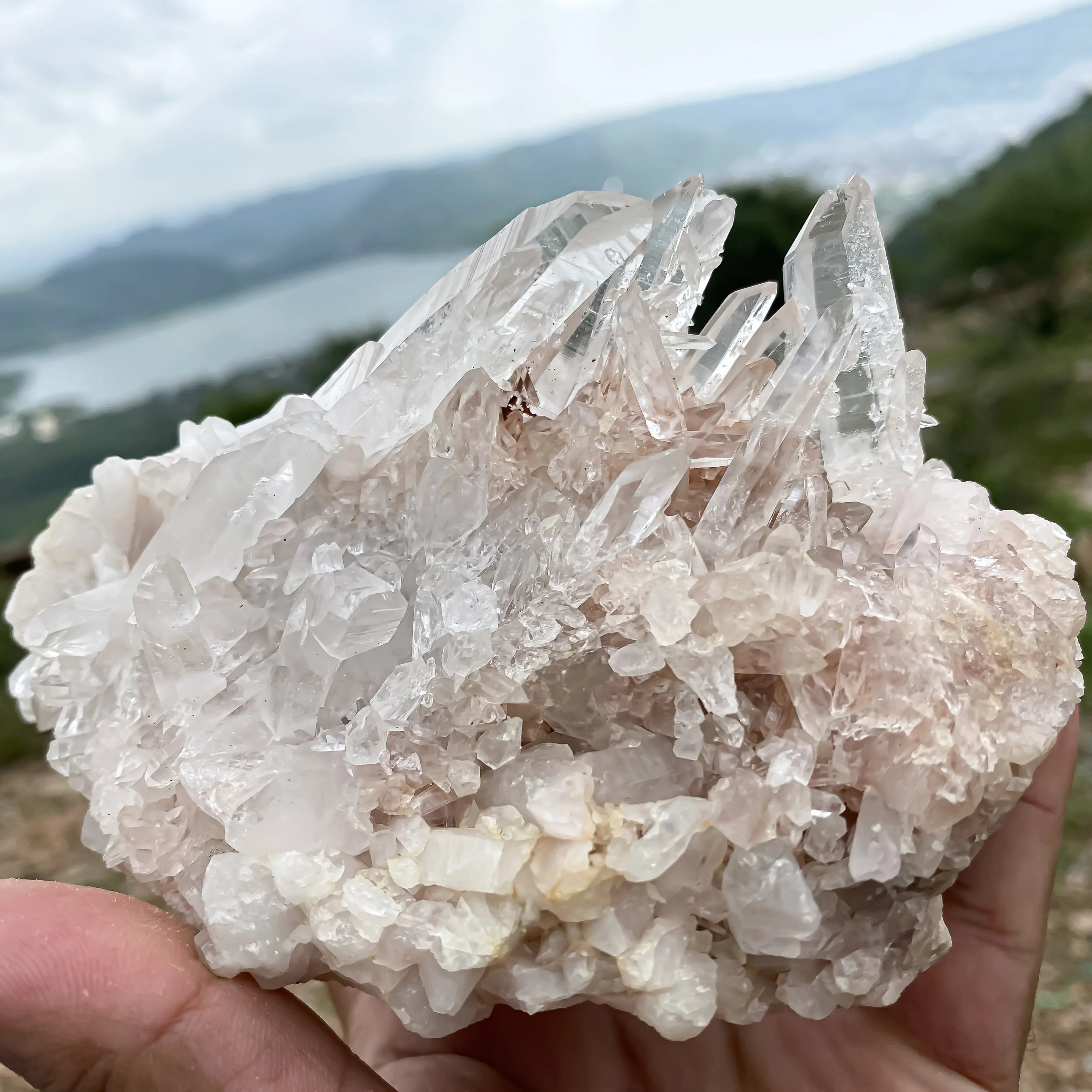 Himalayan Pink Quartz Cluster  – Natural Healing Crystal Stone 1155g