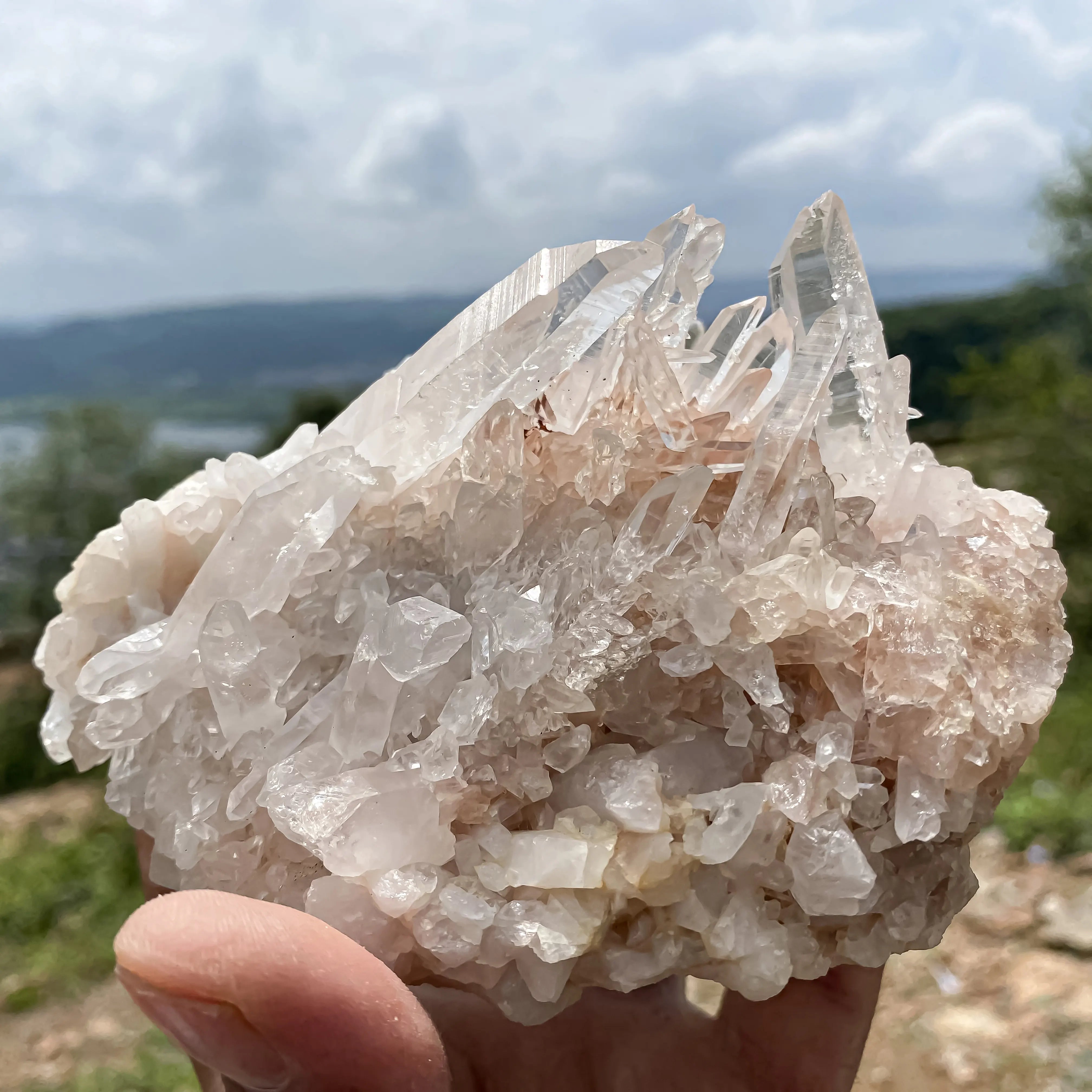 Himalayan Pink Quartz Cluster  – Natural Healing Crystal Stone 1155g