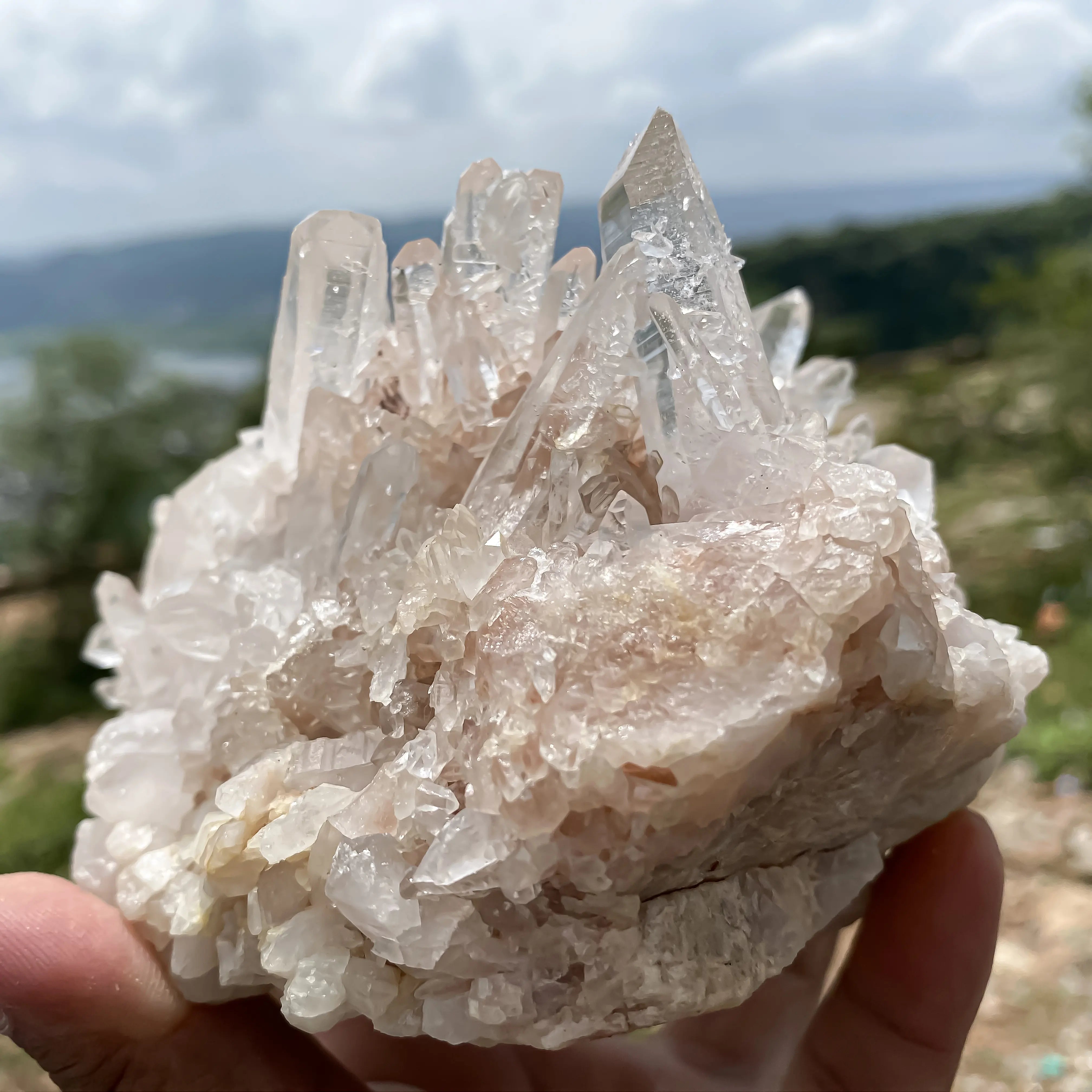 Himalayan Pink Quartz Cluster  – Natural Healing Crystal Stone 1155g