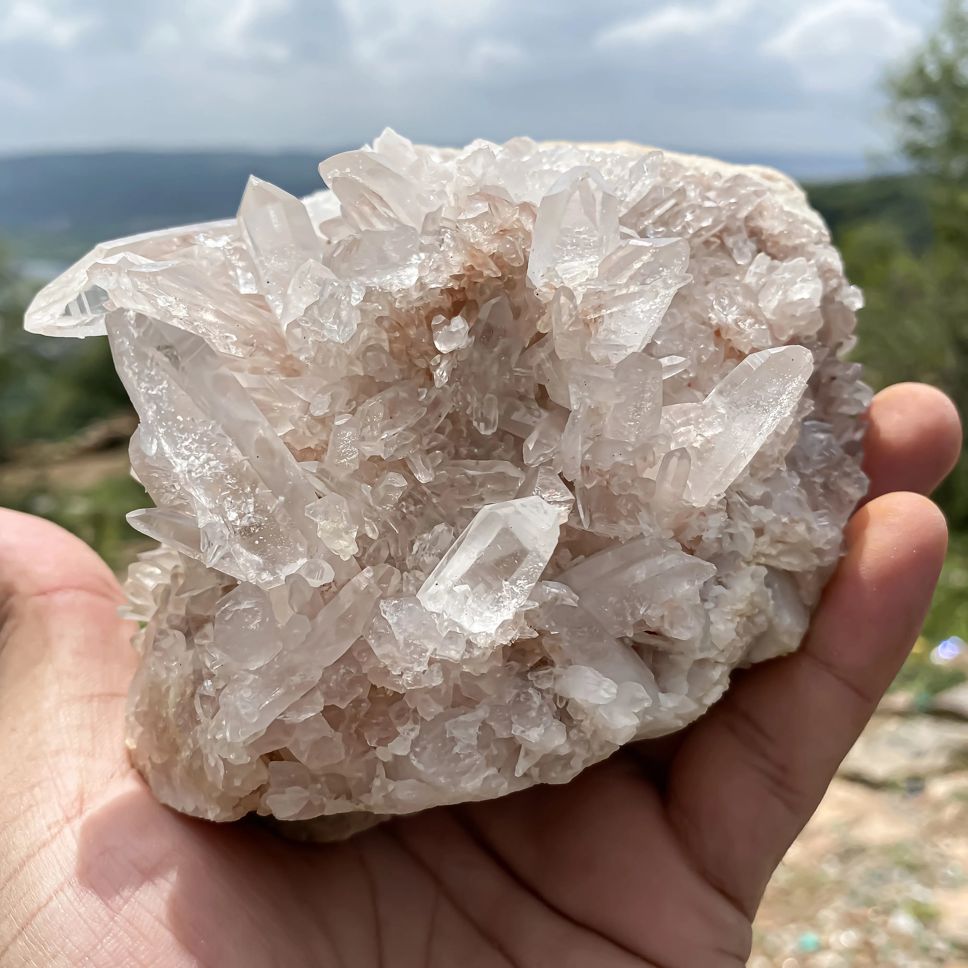 Himalayan Pink Quartz Cluster  – Natural Healing Crystal Stone 1155g