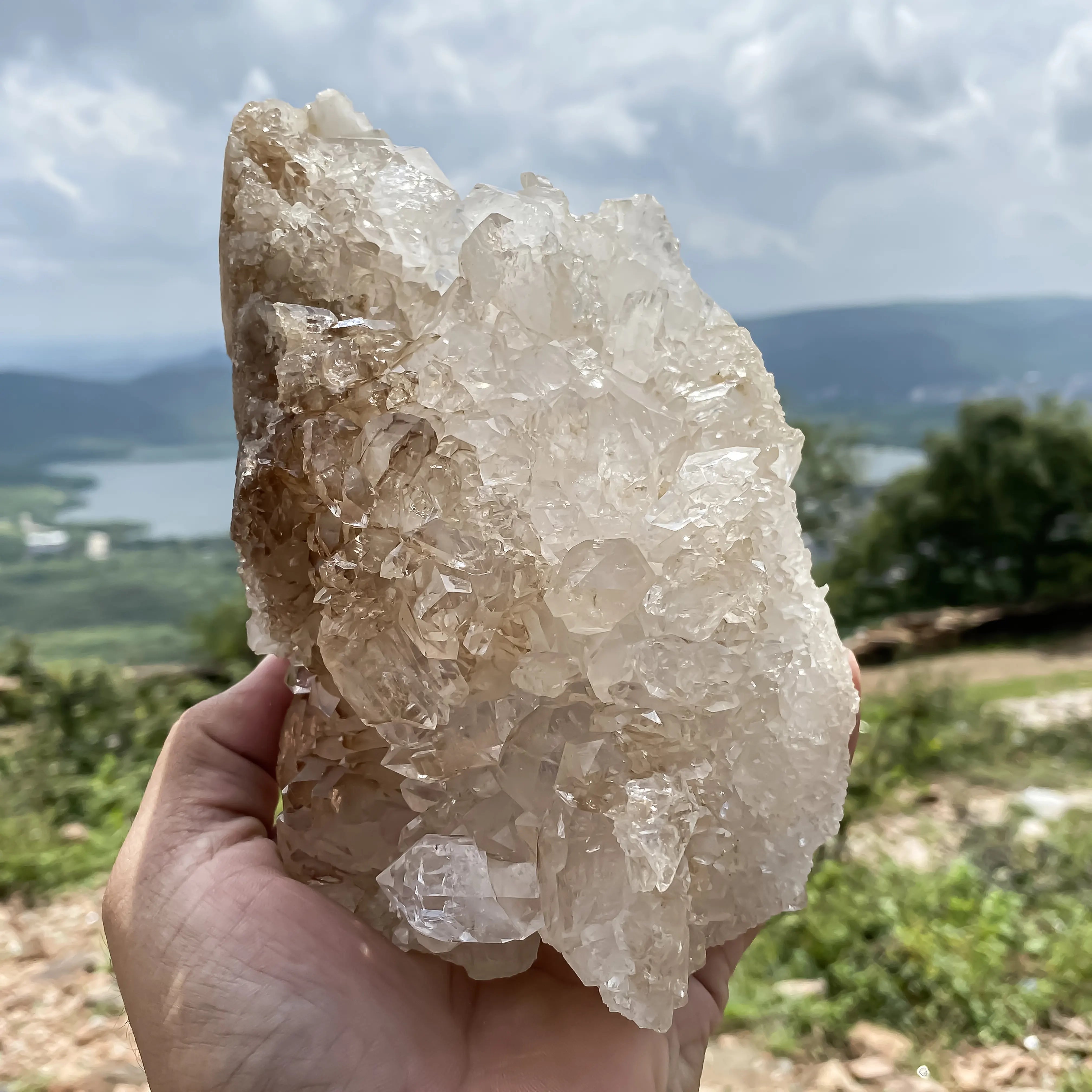 Himalayan Smoky Quartz Cluster Natural Healing Crystal Stone