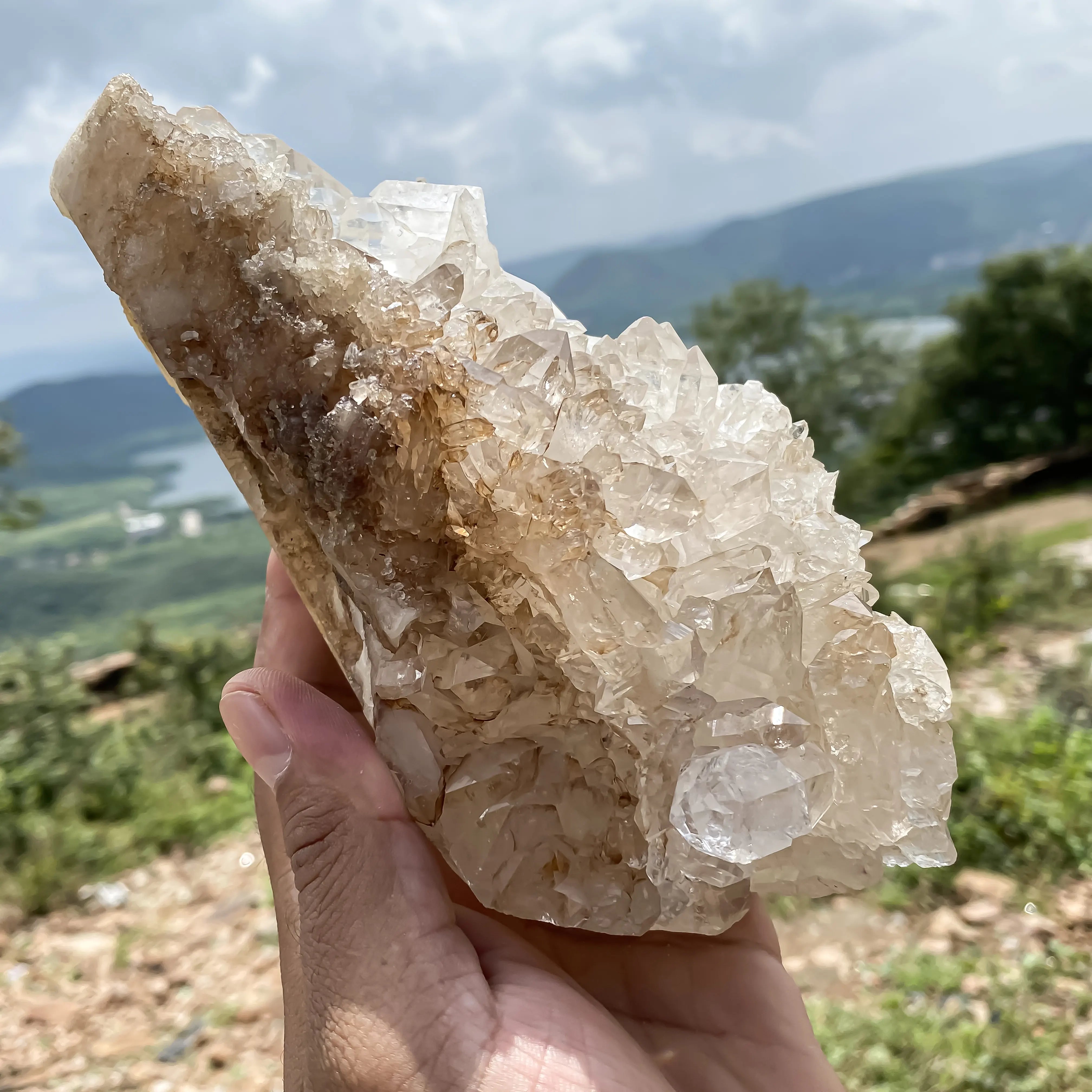 Himalayan Smoky Quartz Cluster Natural Healing Crystal Stone