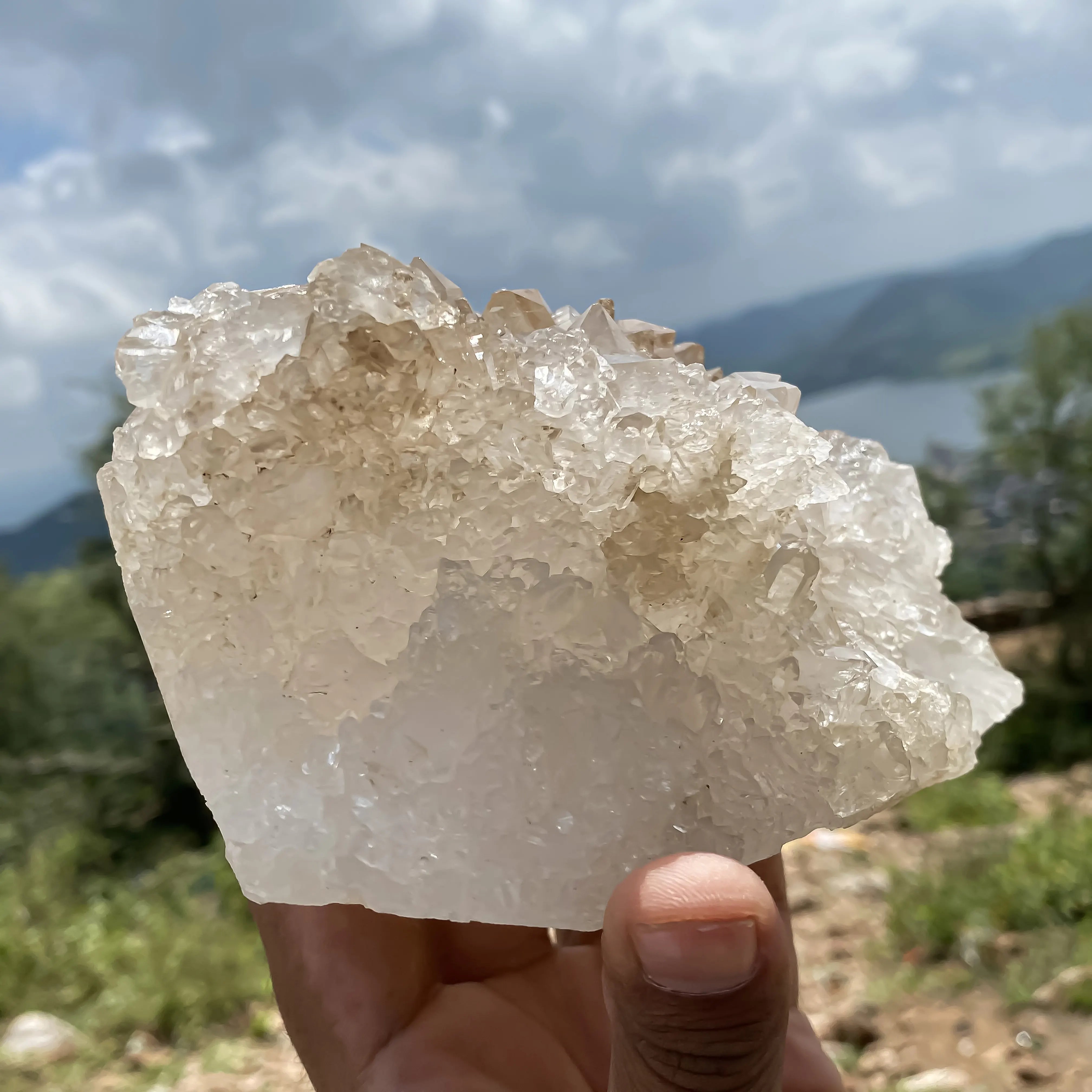 Himalayan Smoky Quartz Cluster Natural Healing Crystal Stone