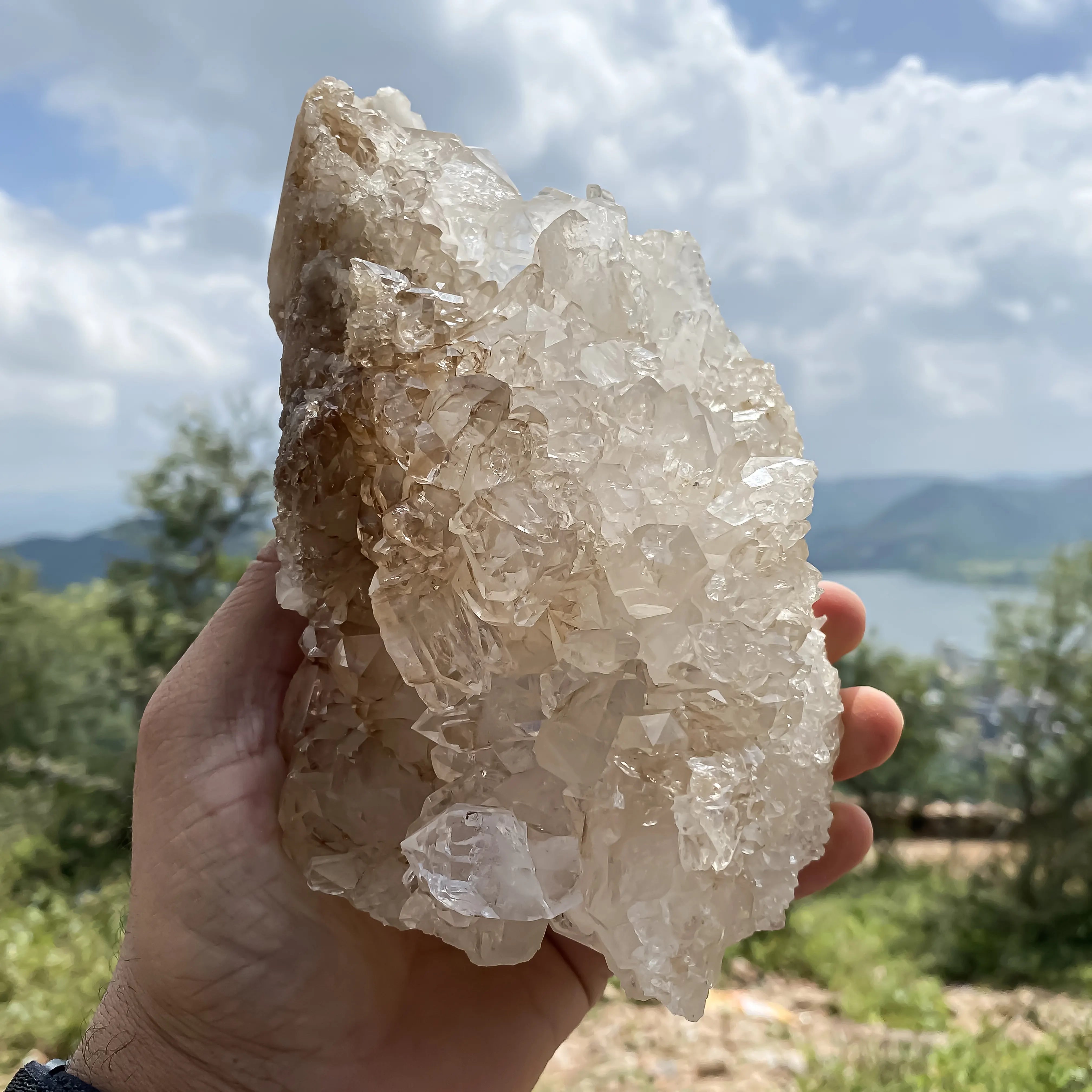 Himalayan Smoky Quartz Cluster Natural Healing Crystal Stone