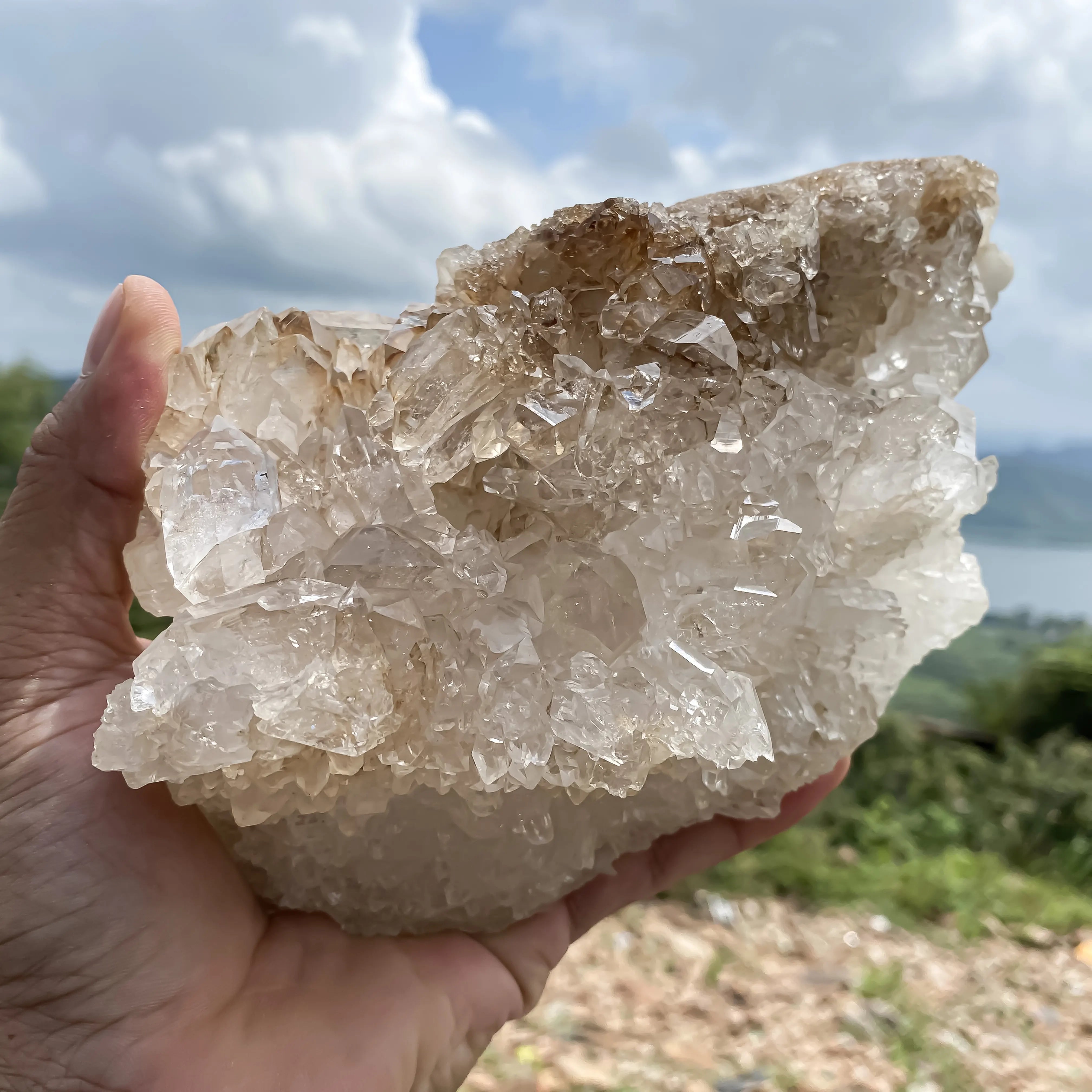 Himalayan Smoky Quartz Cluster Natural Healing Crystal Stone