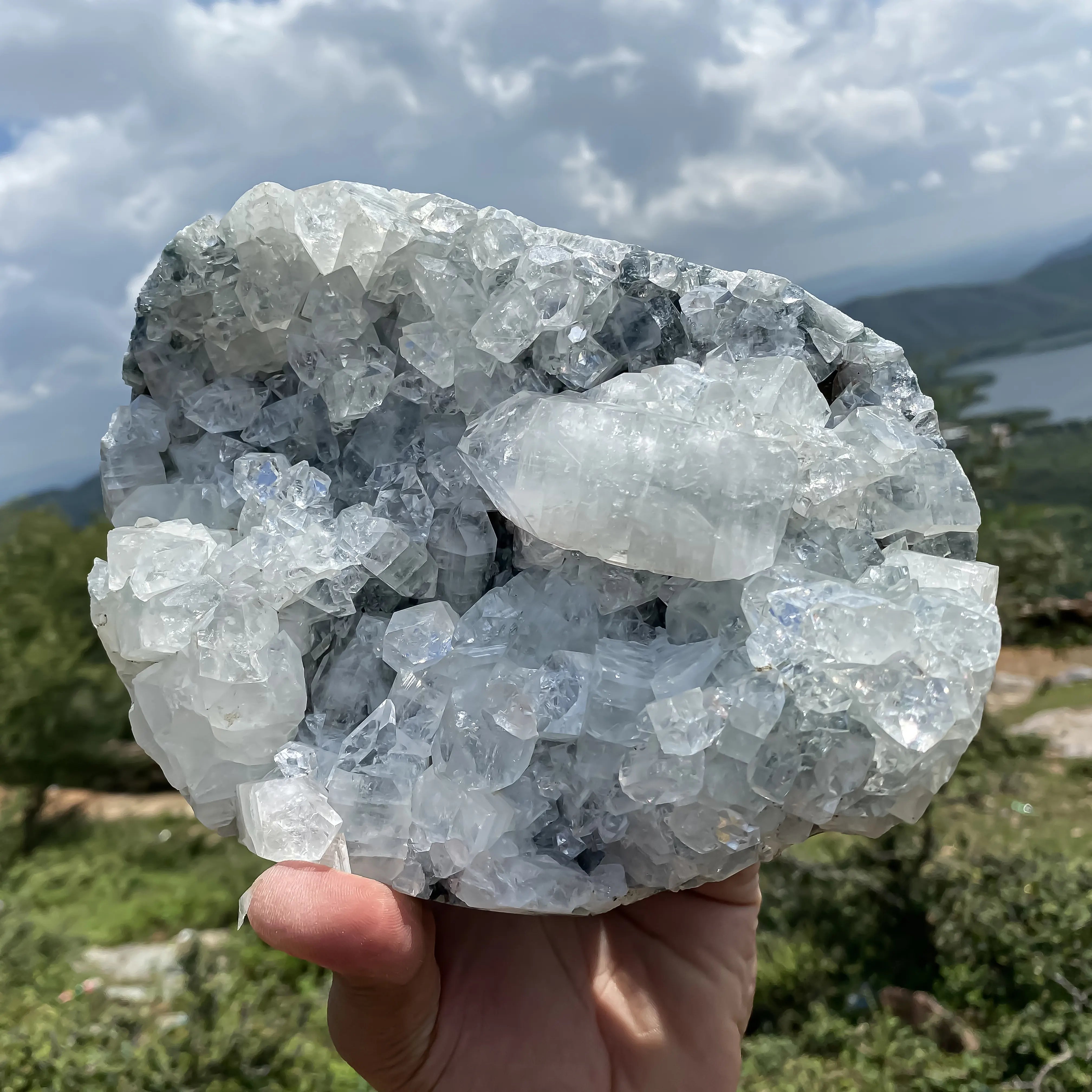 Natural Chalcedony Crystal 2320g Calming Mineral for Harmony