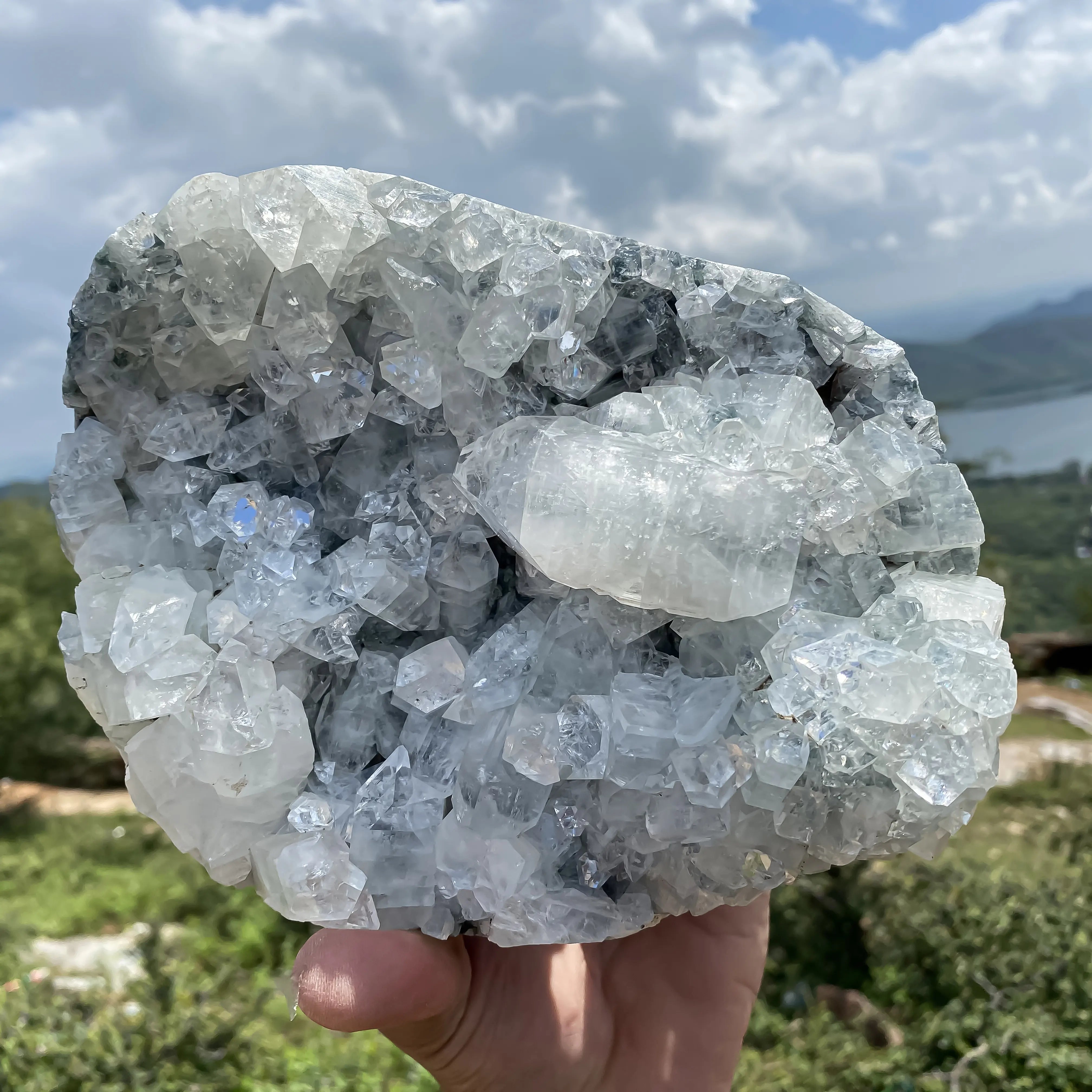 Natural Chalcedony Crystal 2320g Calming Mineral for Harmony