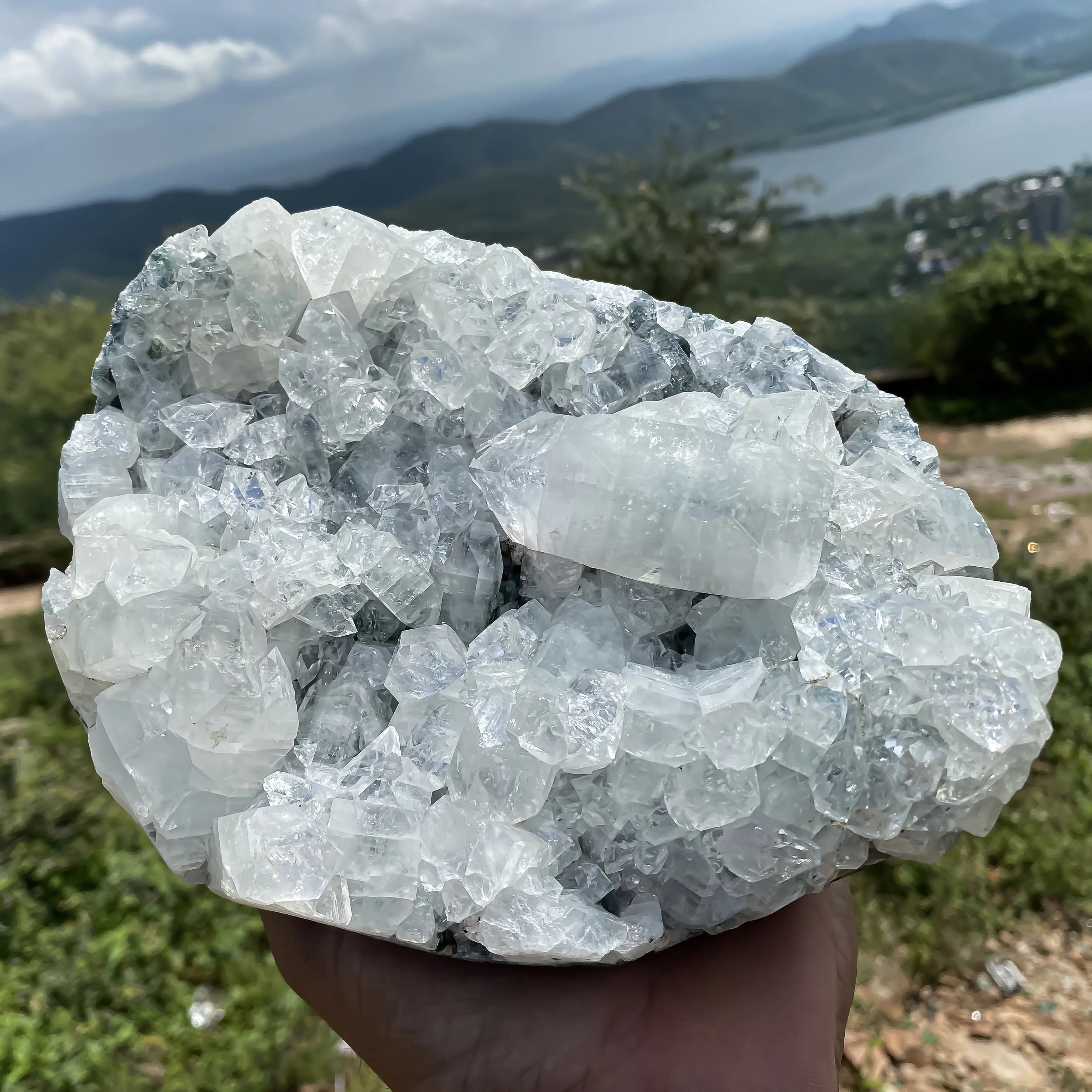 Natural Chalcedony Crystal 2320g Calming Mineral for Harmony