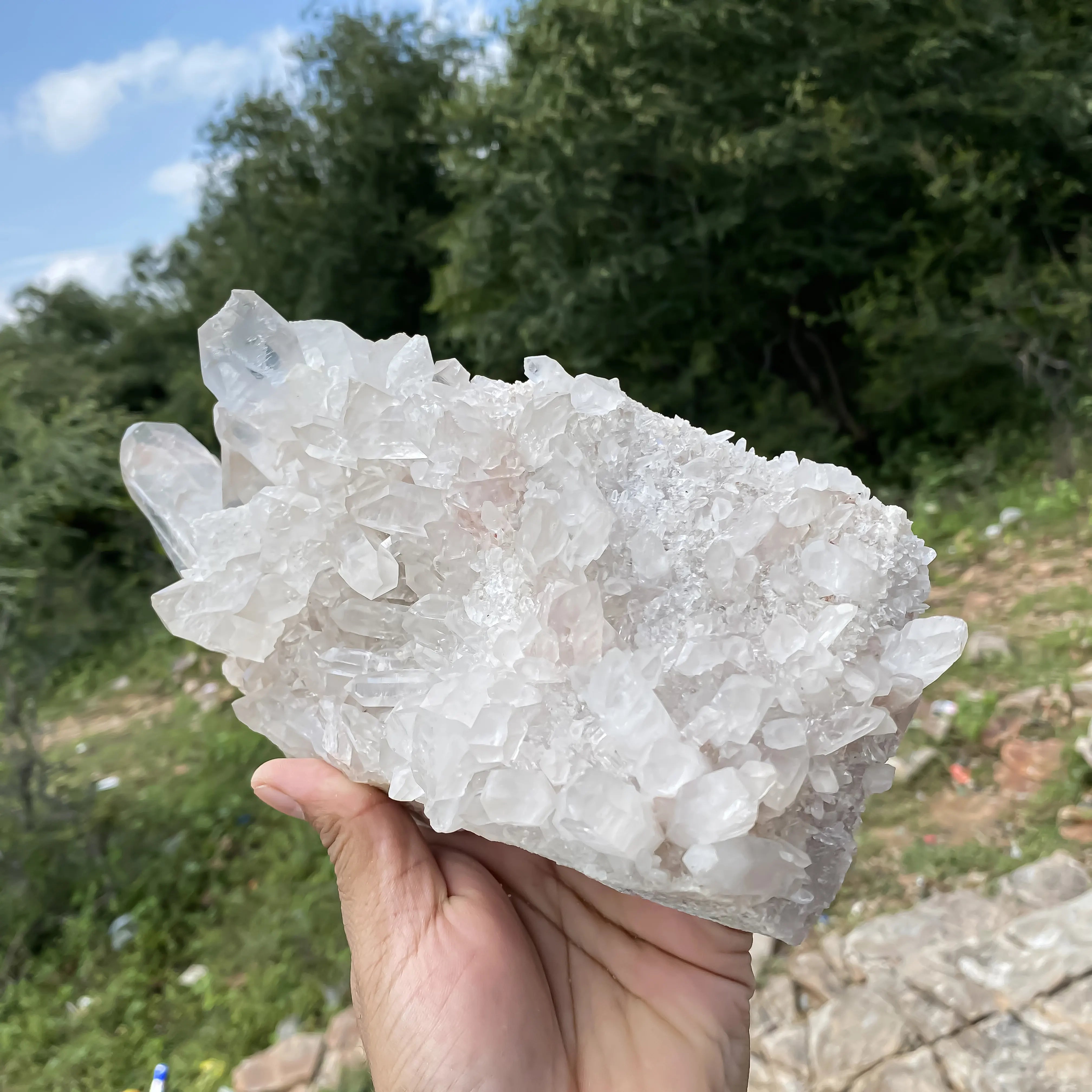 Natural Himalayan White Quartz Cluster  2360 g  Healing Stone for Meditation