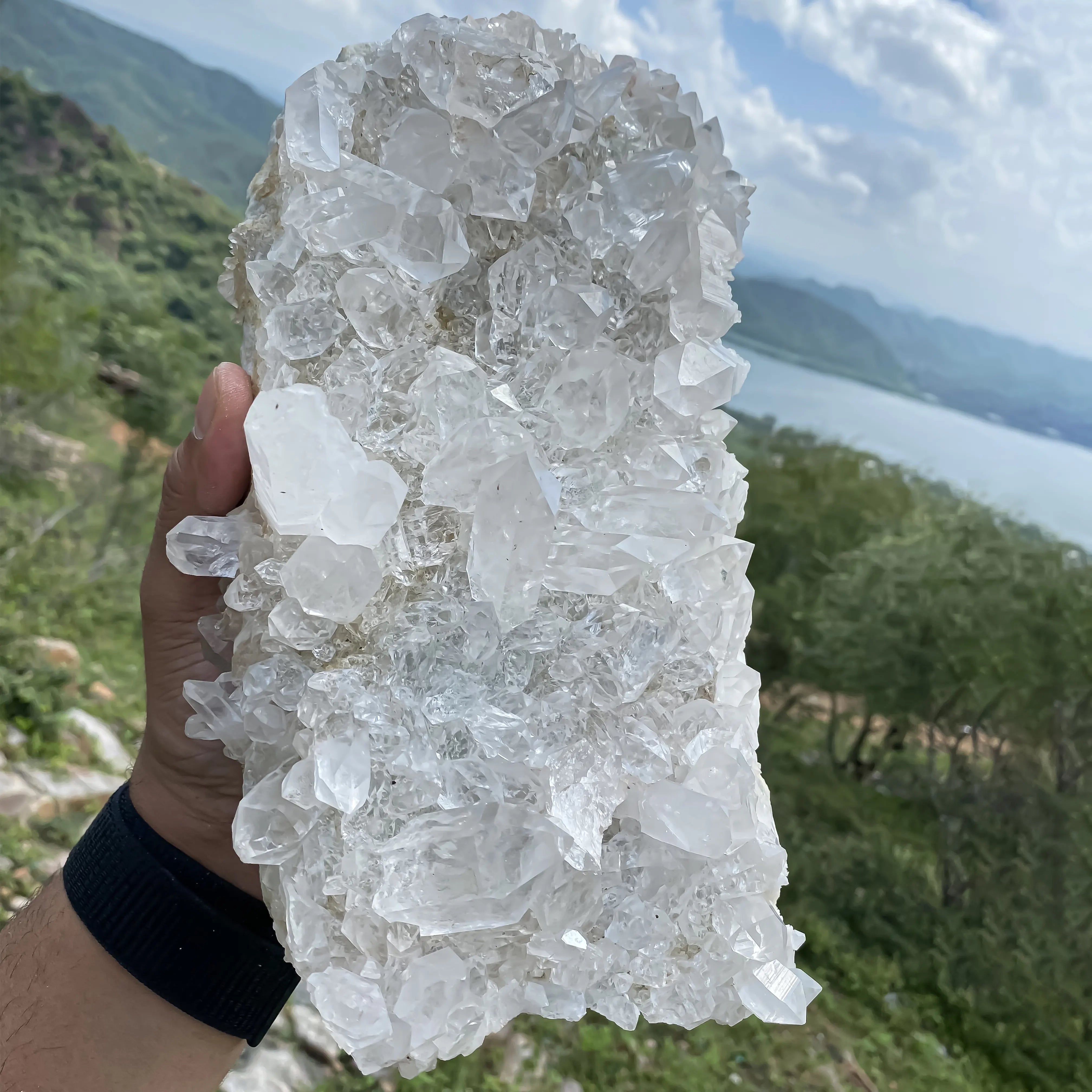 Natural Himalayan White Quartz Cluster 3835 g Raw Crystal Points
