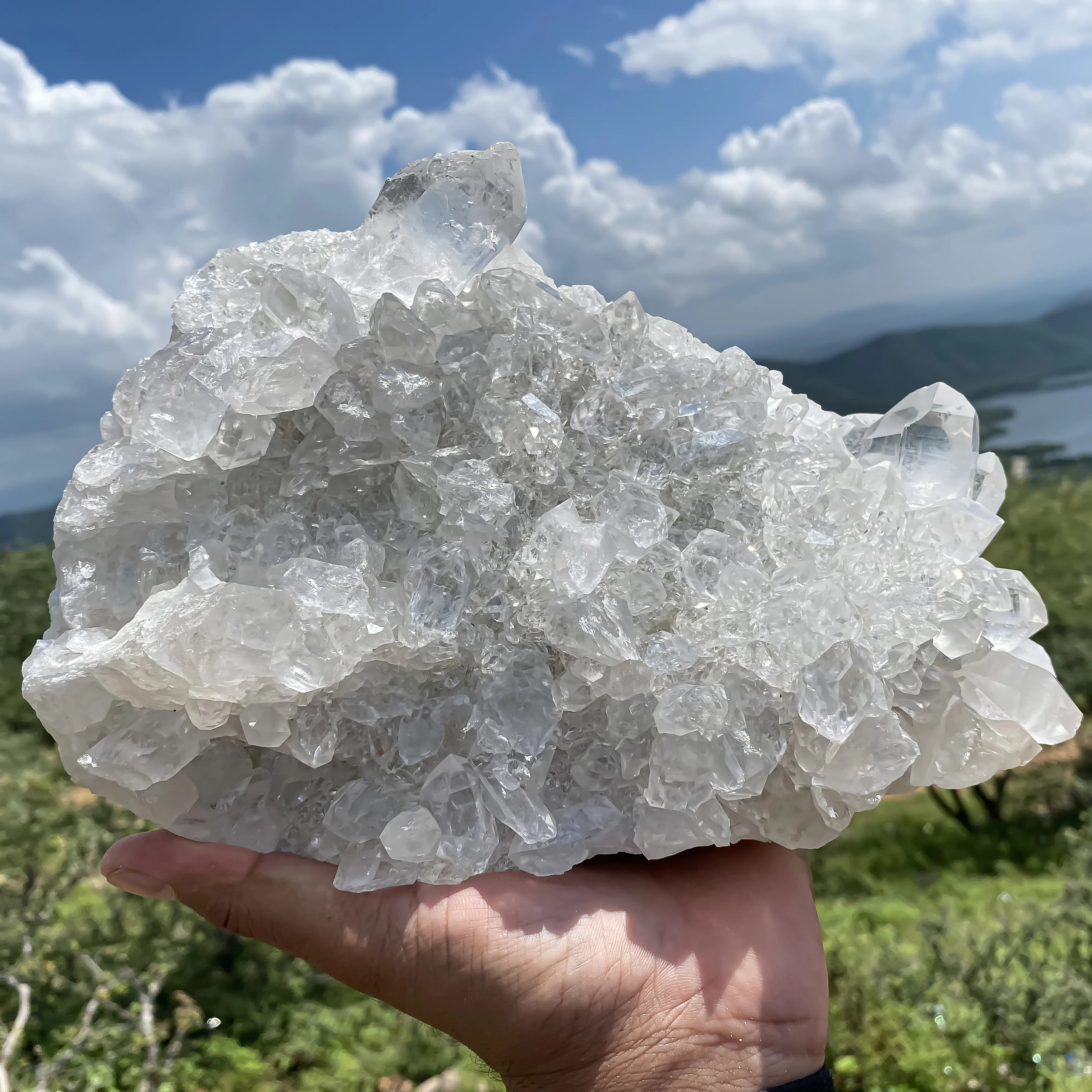 Natural Himalayan White Quartz Cluster 3300 g Raw Crystal