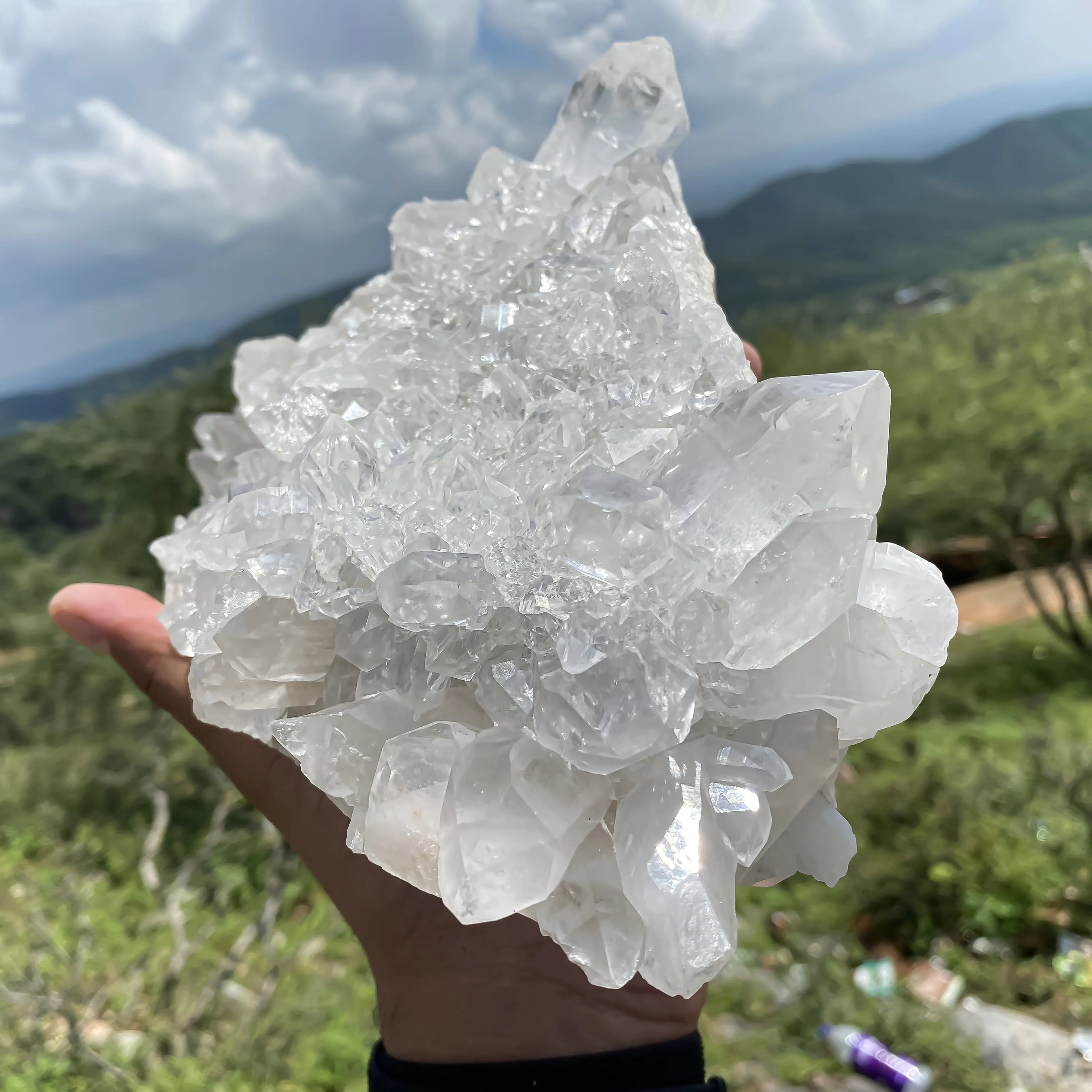 Natural Himalayan White Quartz Cluster 3300 g Raw Crystal