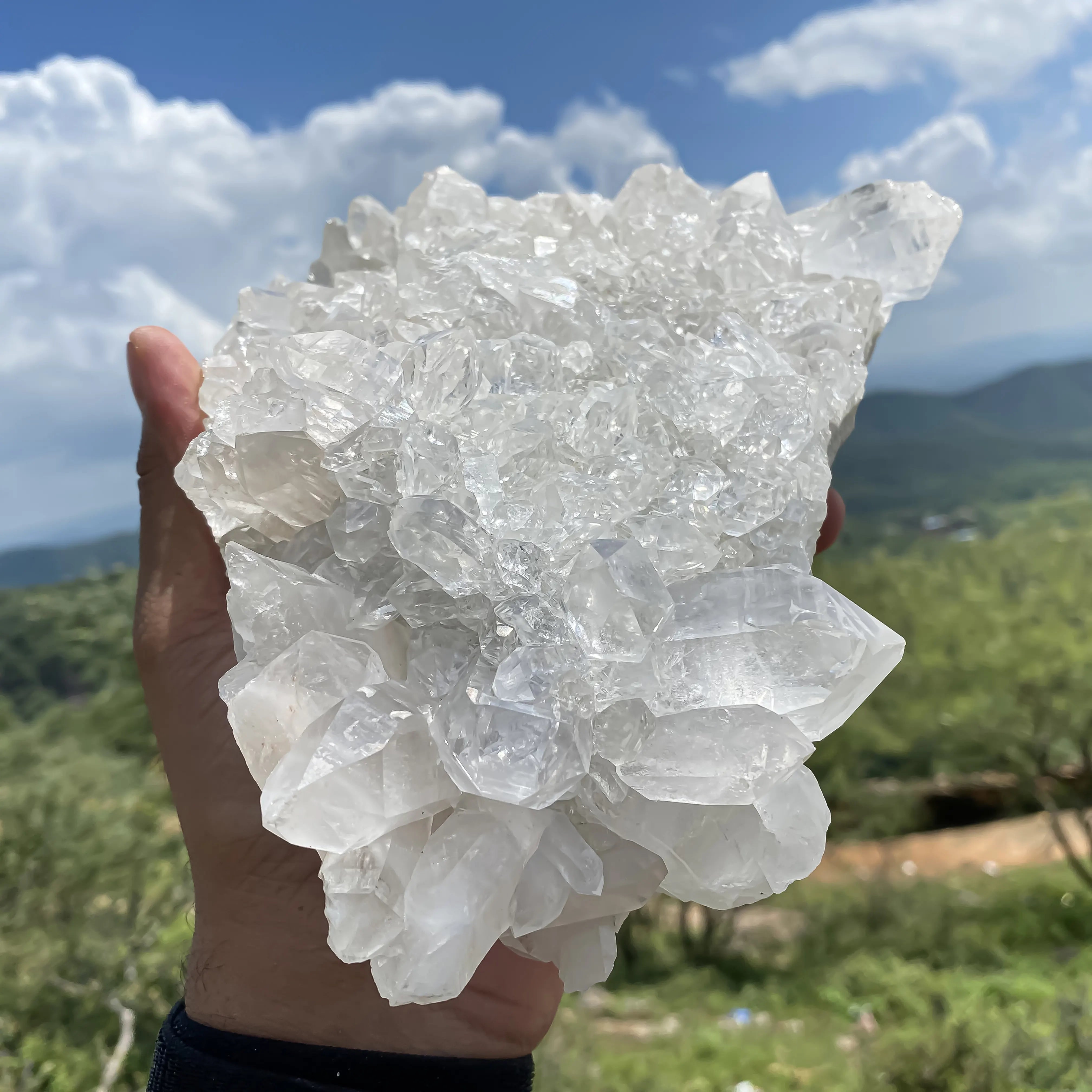 Natural Himalayan White Quartz Cluster 3300 g Raw Crystal