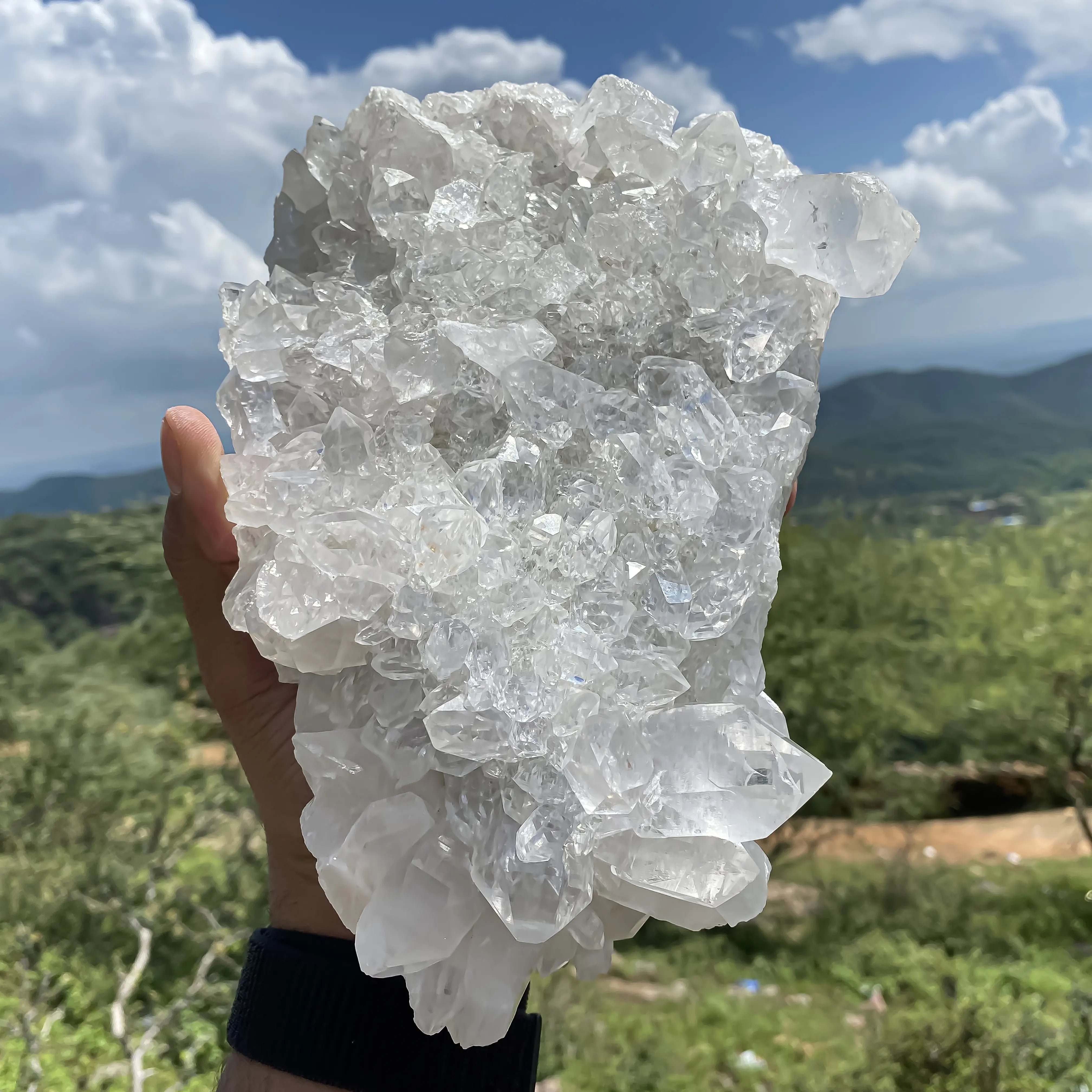 Natural Himalayan White Quartz Cluster 3300 g Raw Crystal