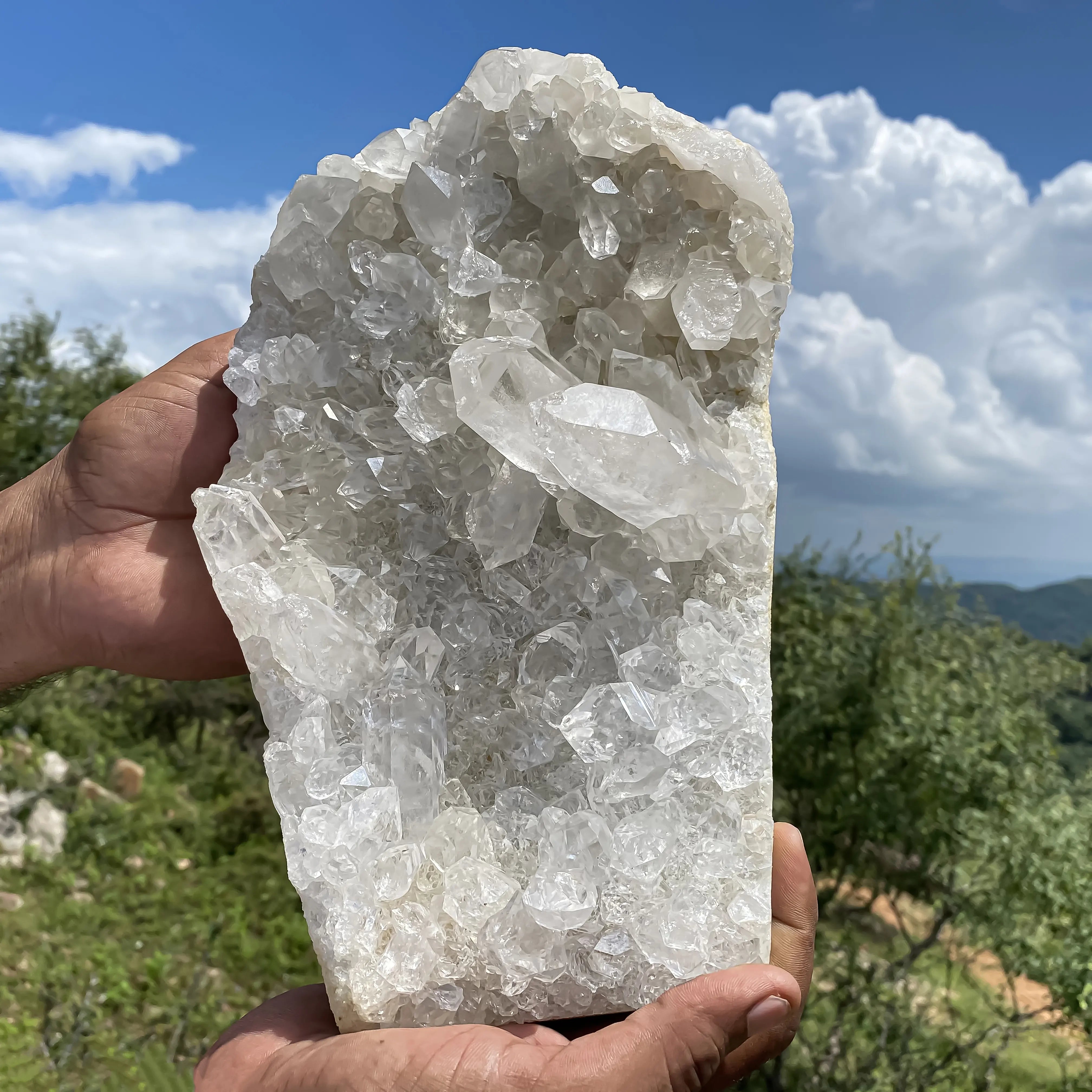 Natural Himalayan White Quartz Cluster  5920 g Raw Crystal Points