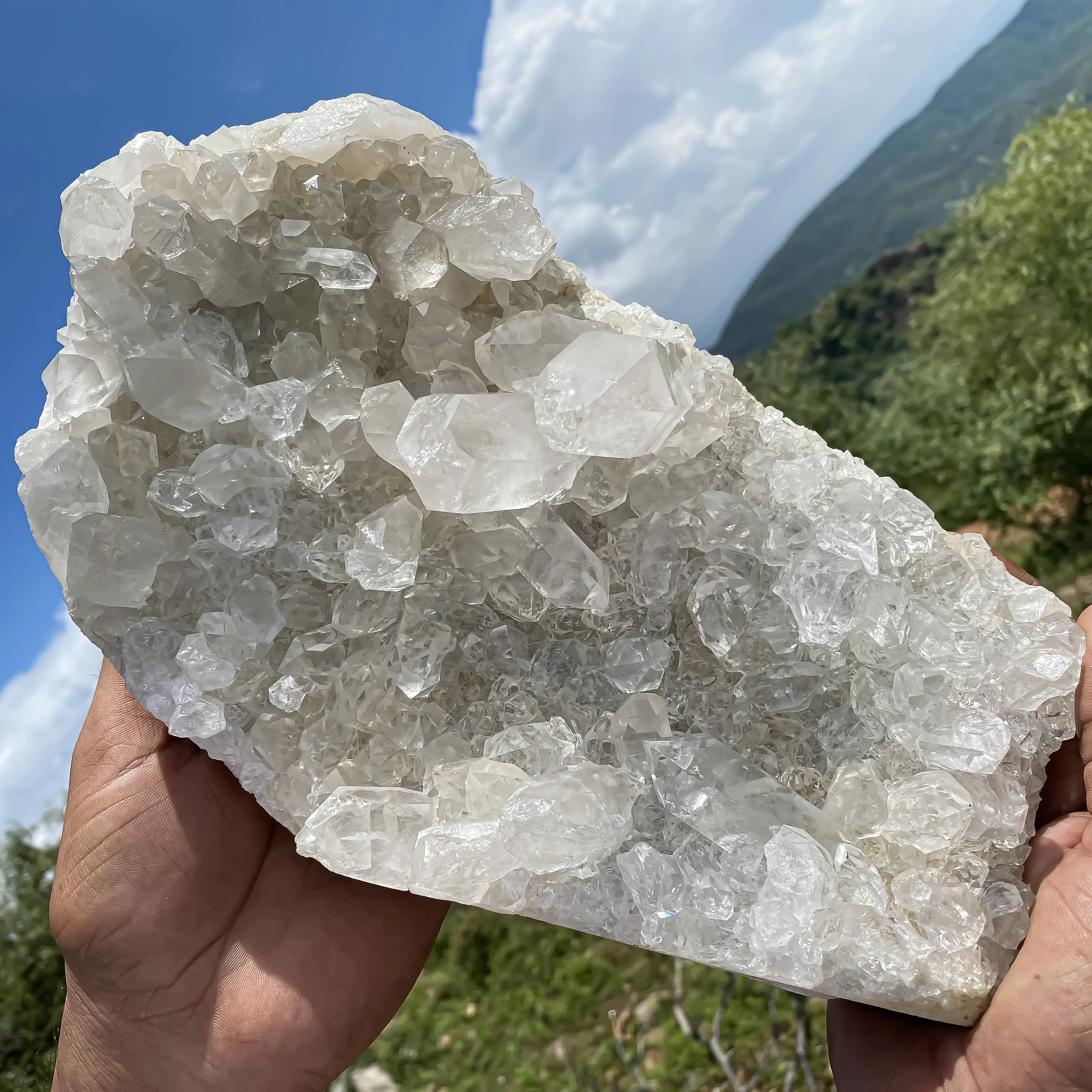 Natural Himalayan White Quartz Cluster  5920 g Raw Crystal Points