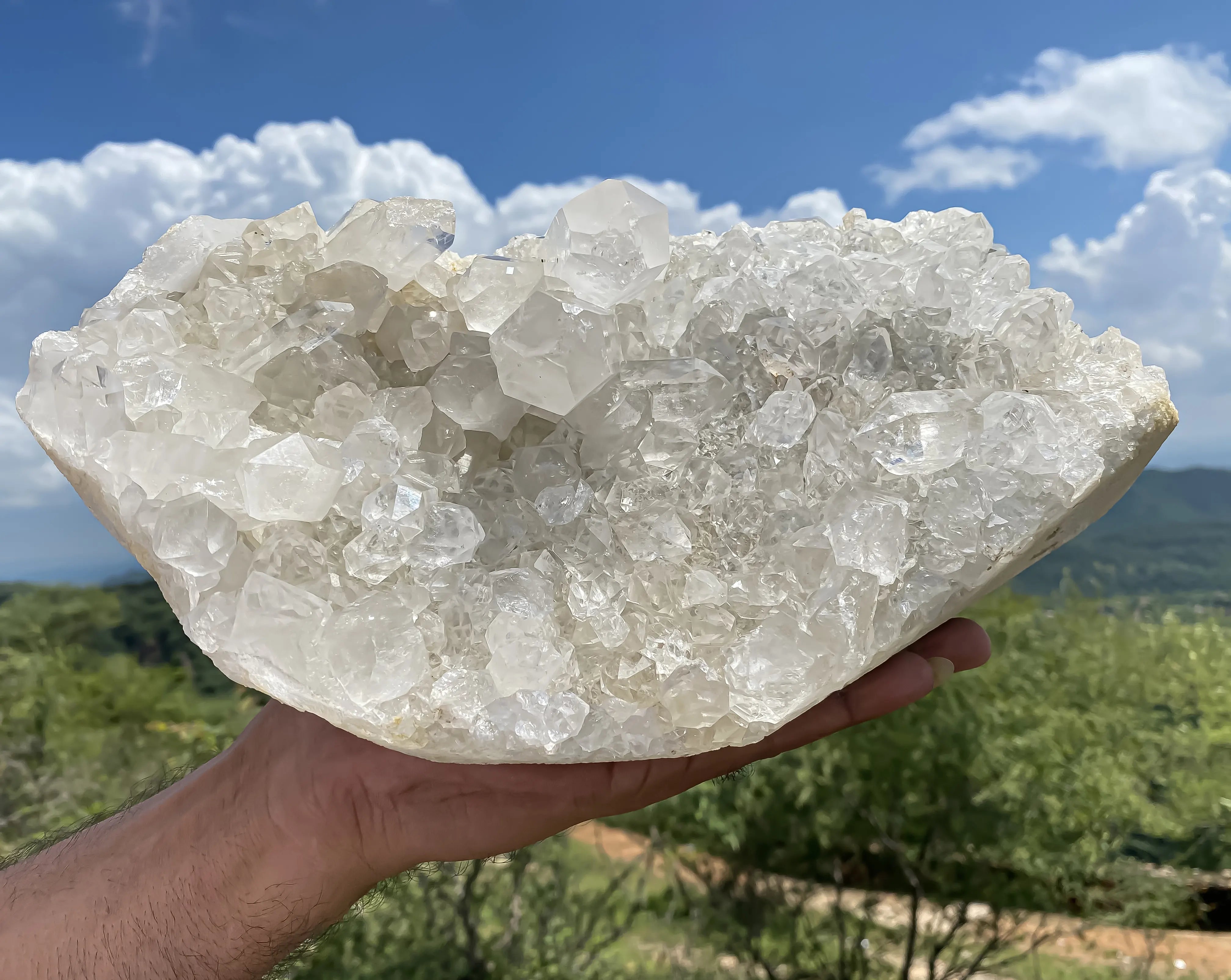 Natural Himalayan White Quartz Cluster  5920 g Raw Crystal Points