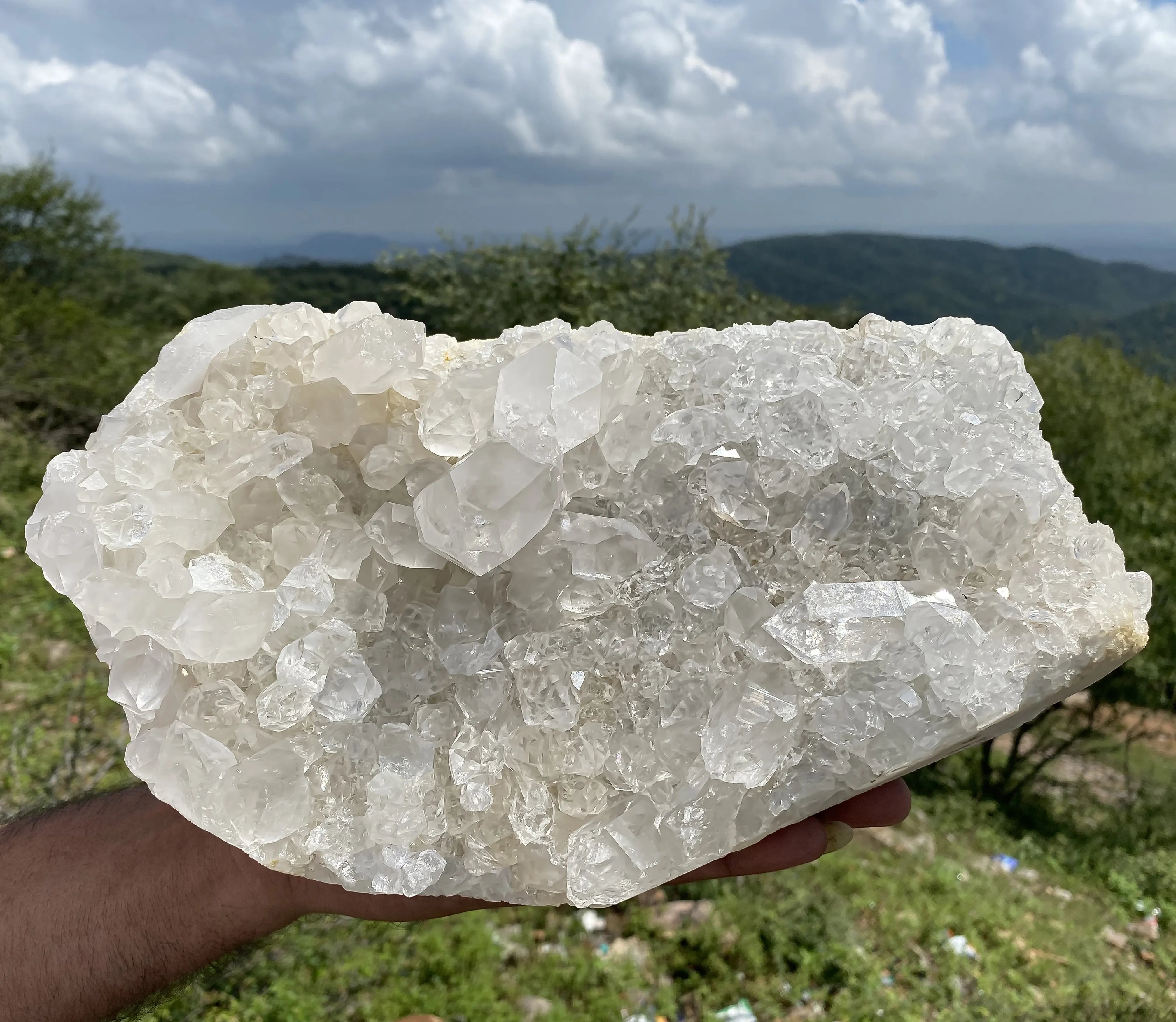 Natural Himalayan White Quartz Cluster  5920 g Raw Crystal Points