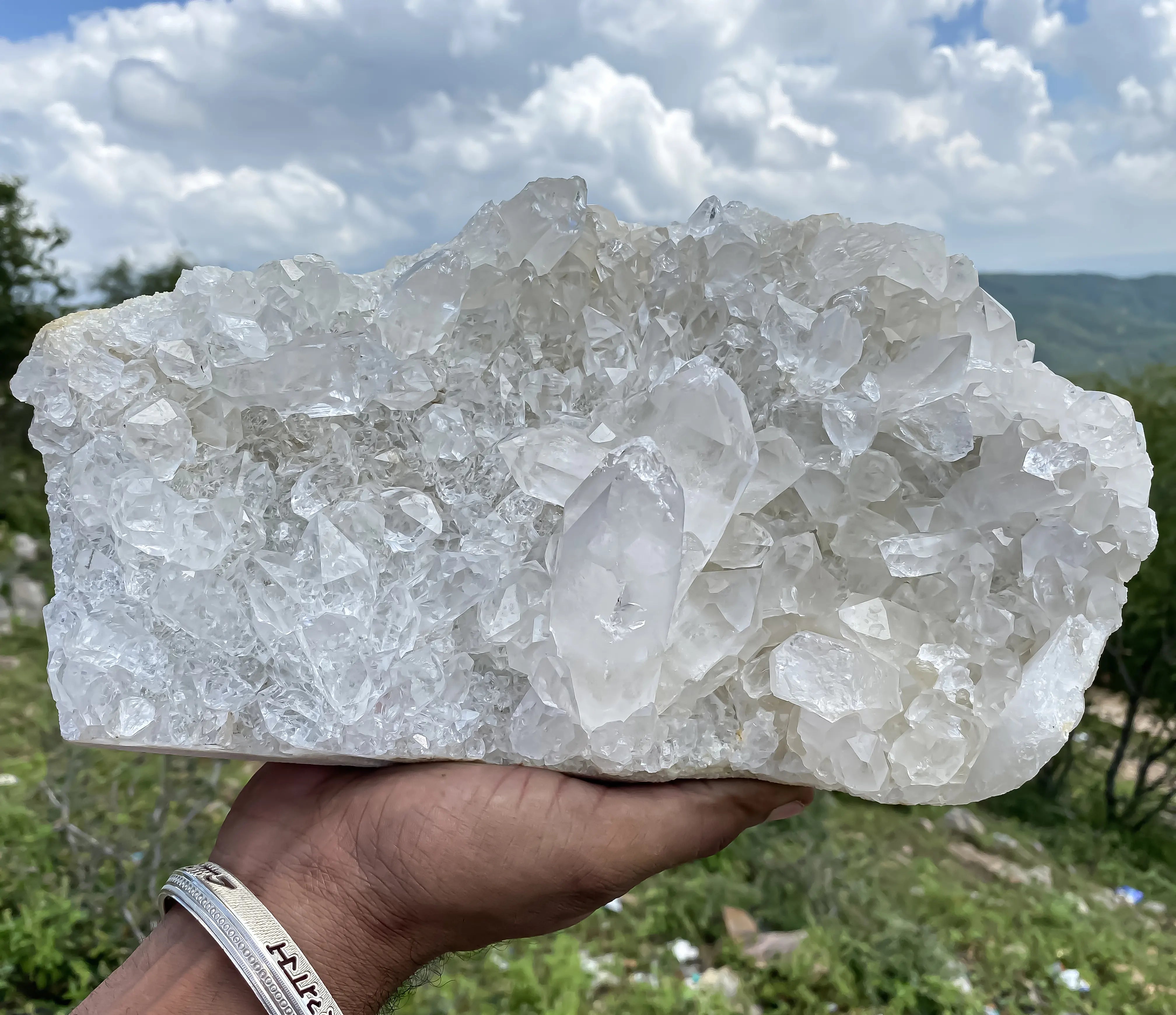 Natural Himalayan White Quartz Cluster  5920 g Raw Crystal Points