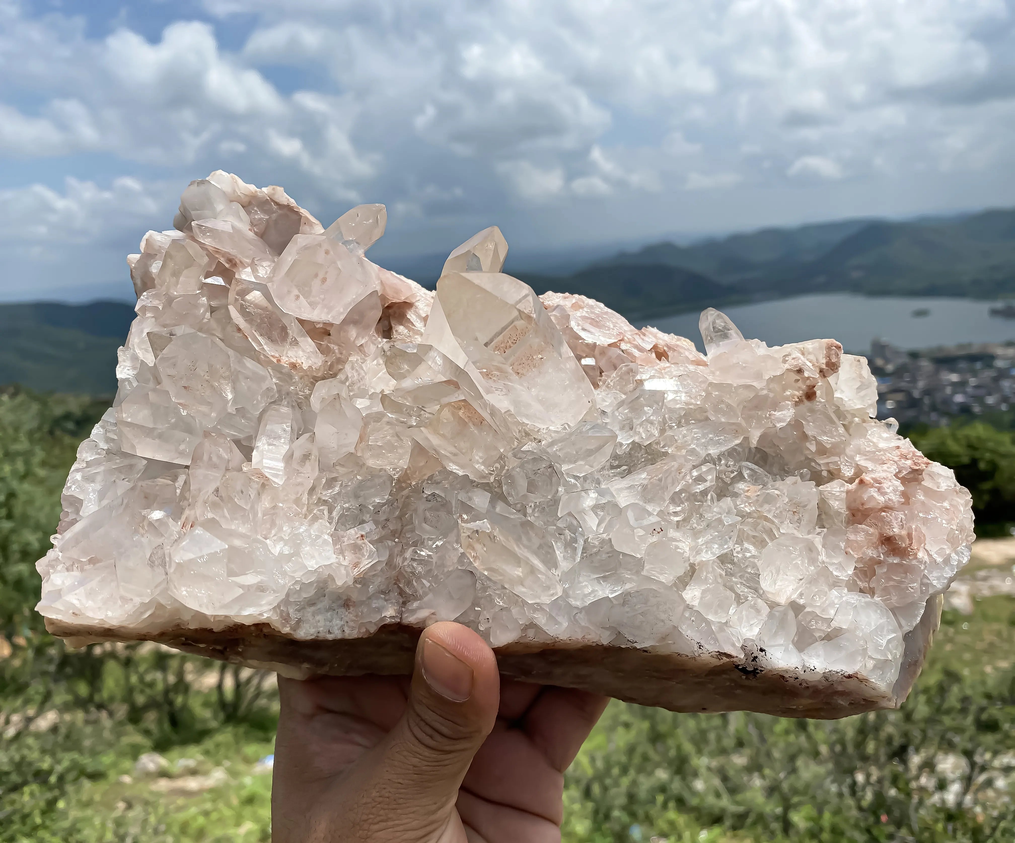 Natural Himalayan Pink Quartz Cluster – 2850 g  Raw Crystal Points