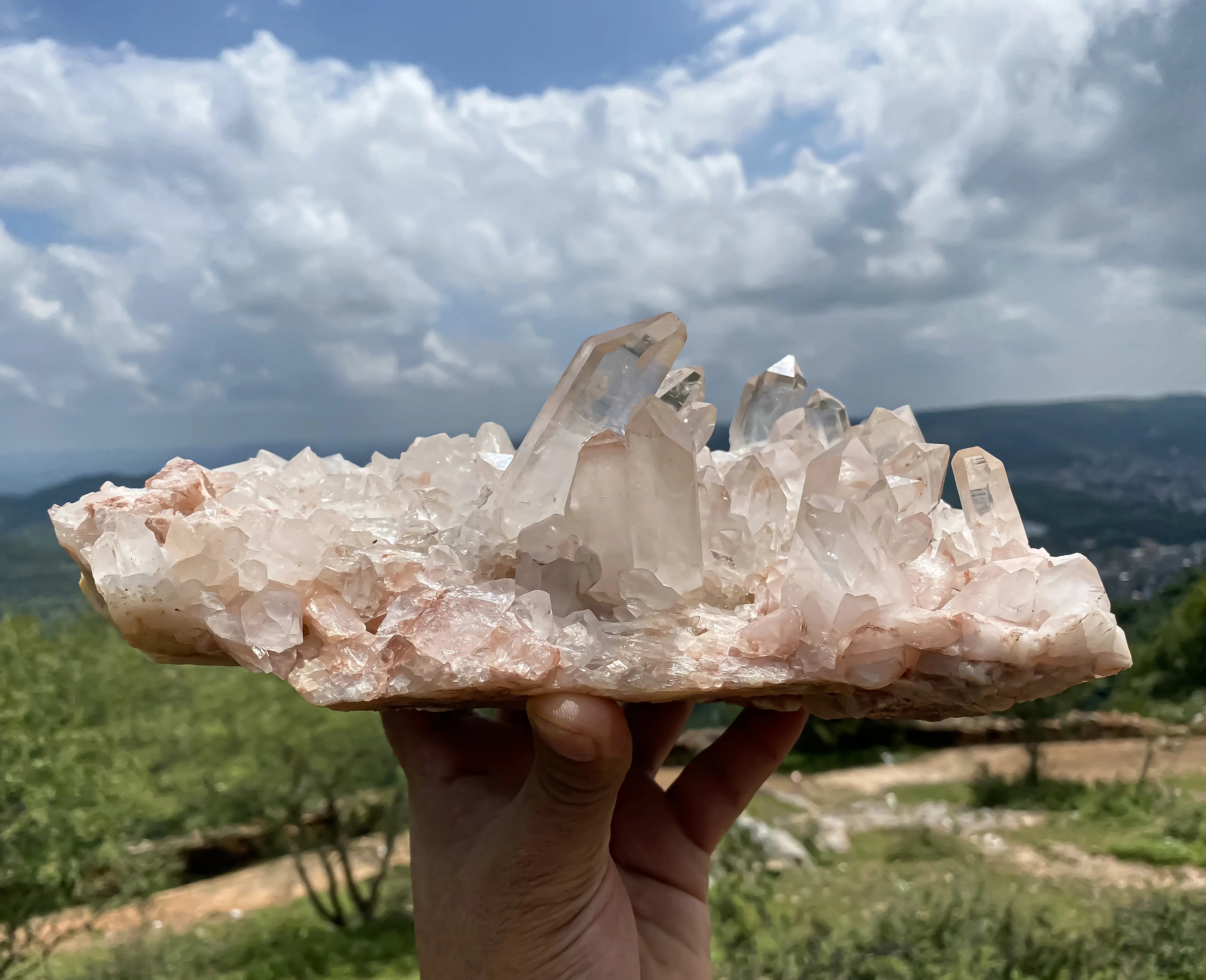 Natural Himalayan Pink Quartz Cluster – 2850 g  Raw Crystal Points