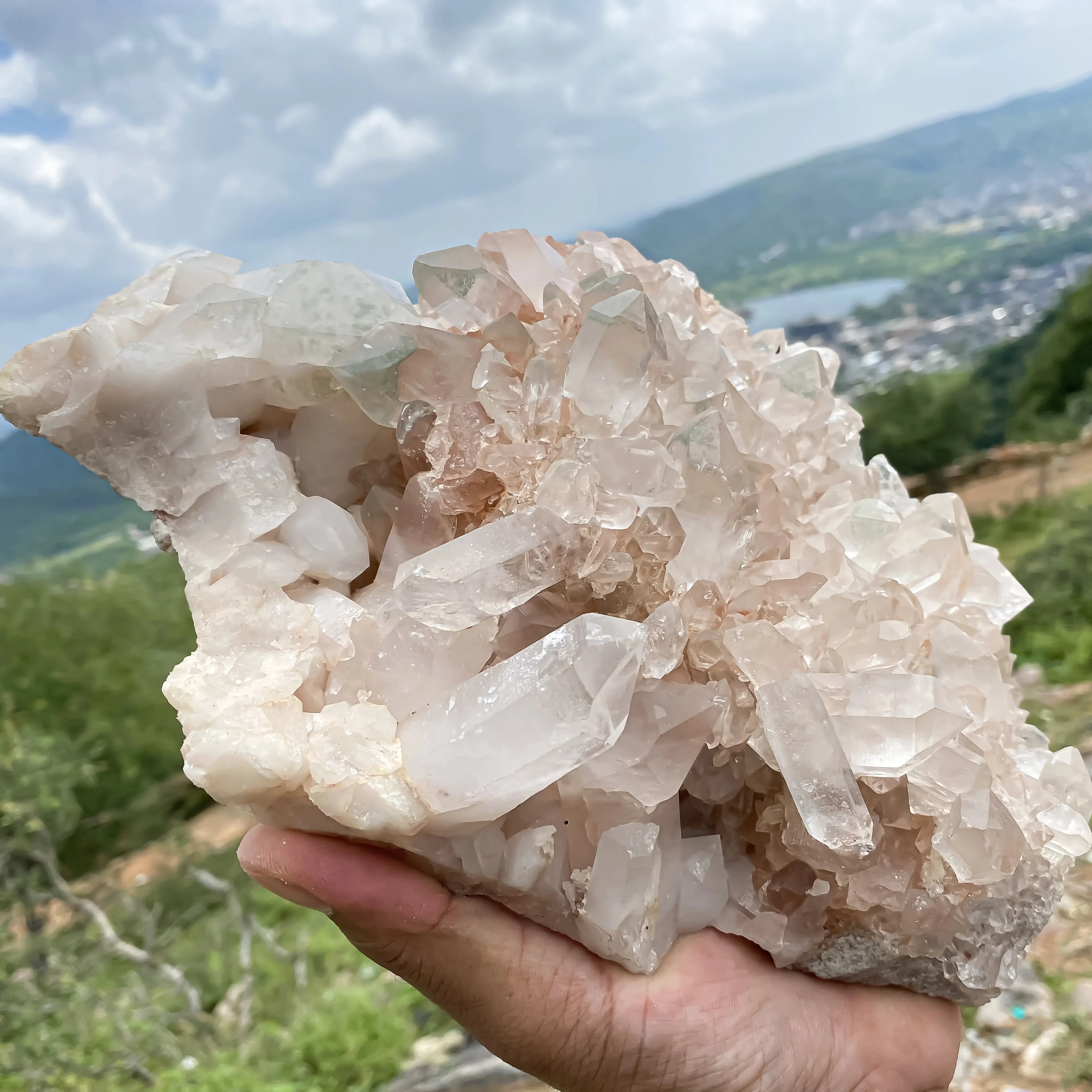 Natural Himalayan Pink Quartz Cluster – 2935 g  Raw Crystal Points