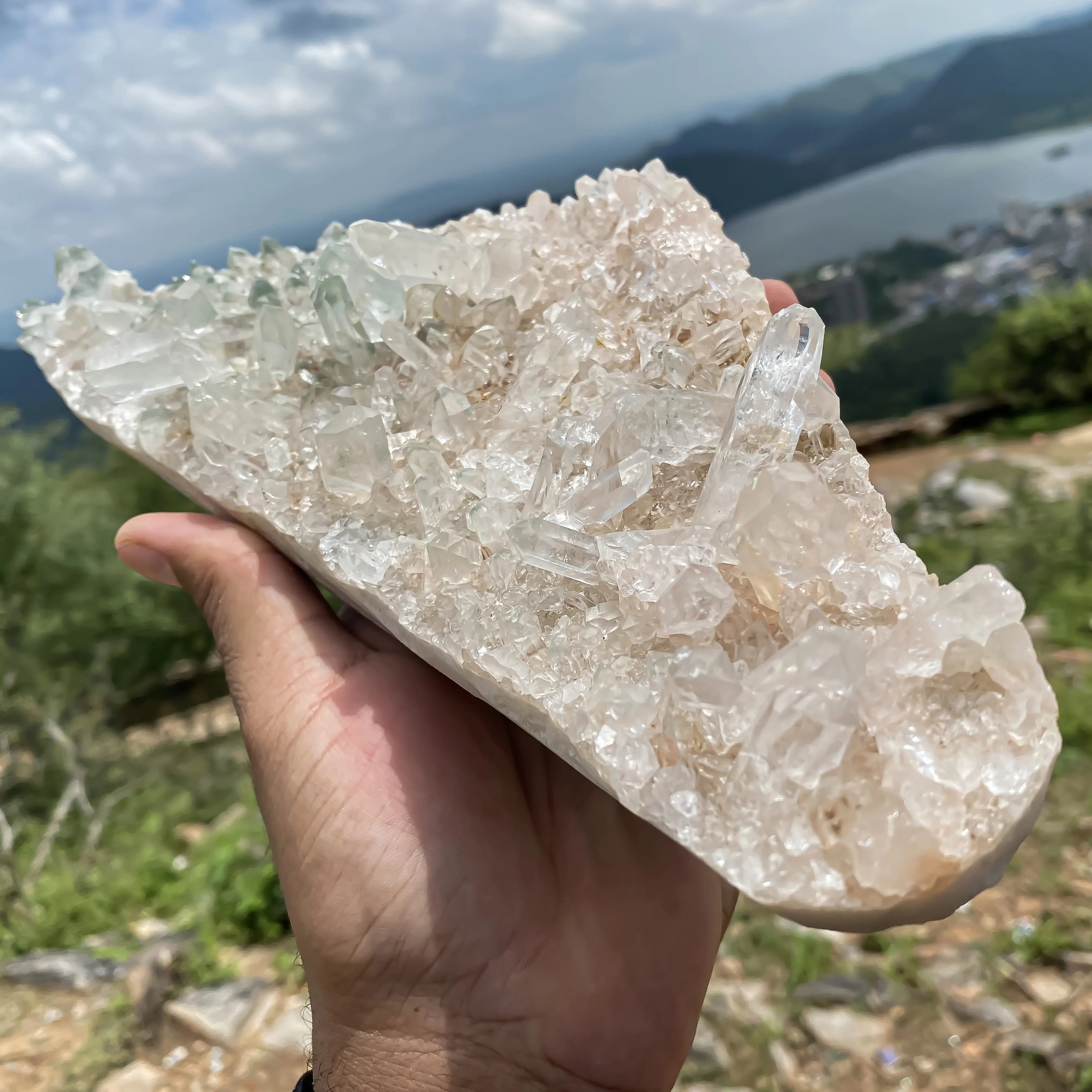 Natural Himalayan Pink Quartz Cluster – 1895 g  Raw Crystal Points