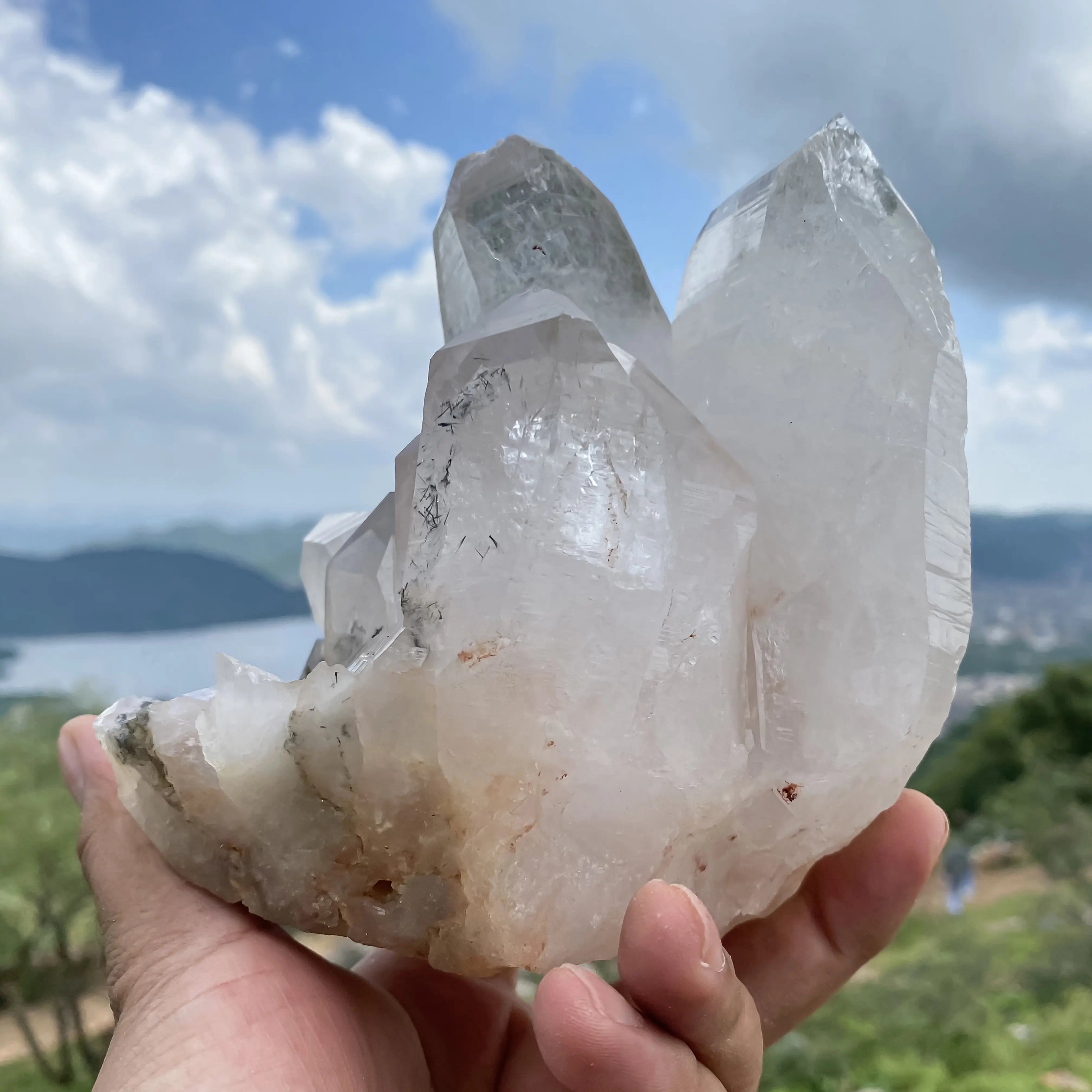 Mountain Mystique: Himalayan White Quartz Embraced by Tourmaline 1665g