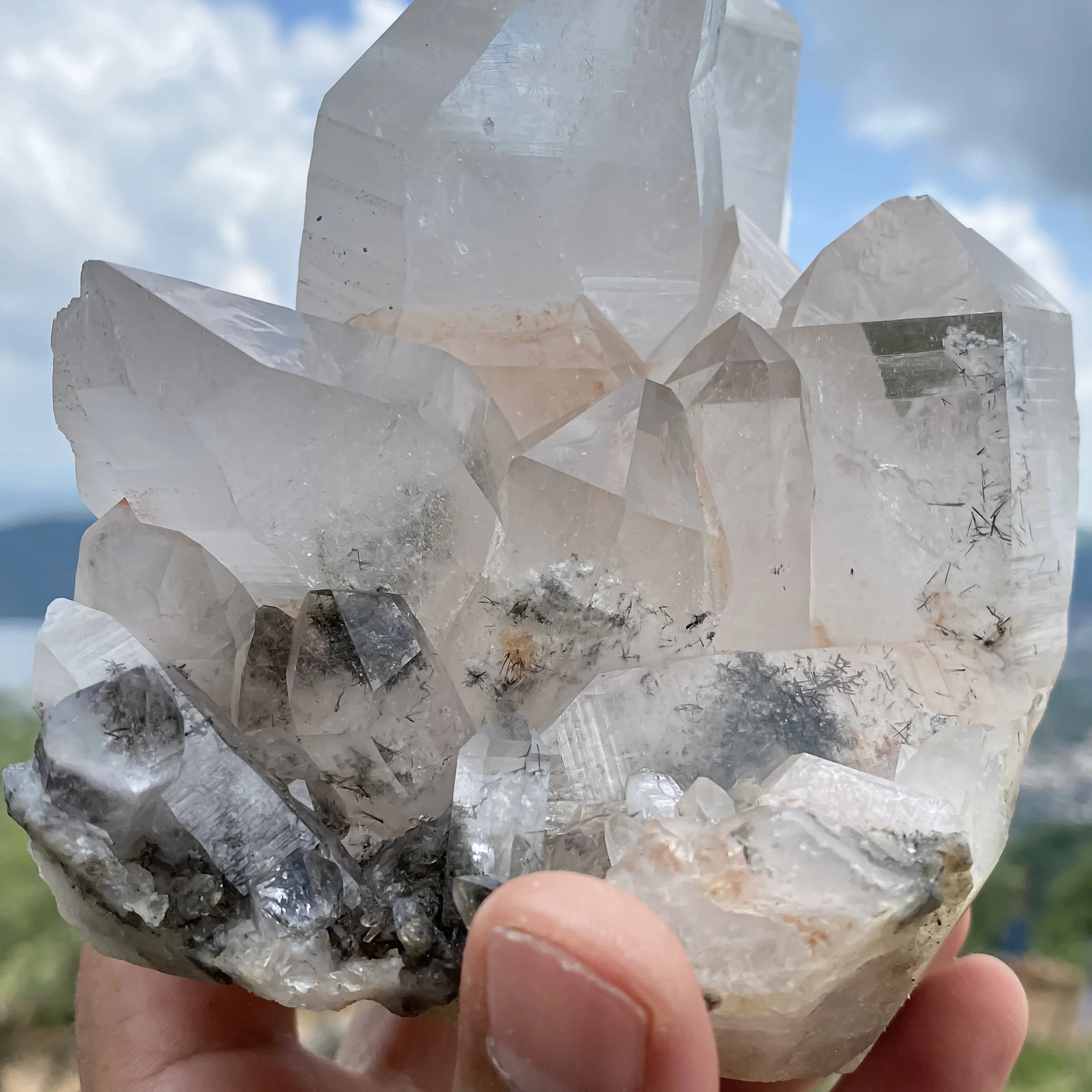 Mountain Mystique: Himalayan White Quartz Embraced by Tourmaline 1665g