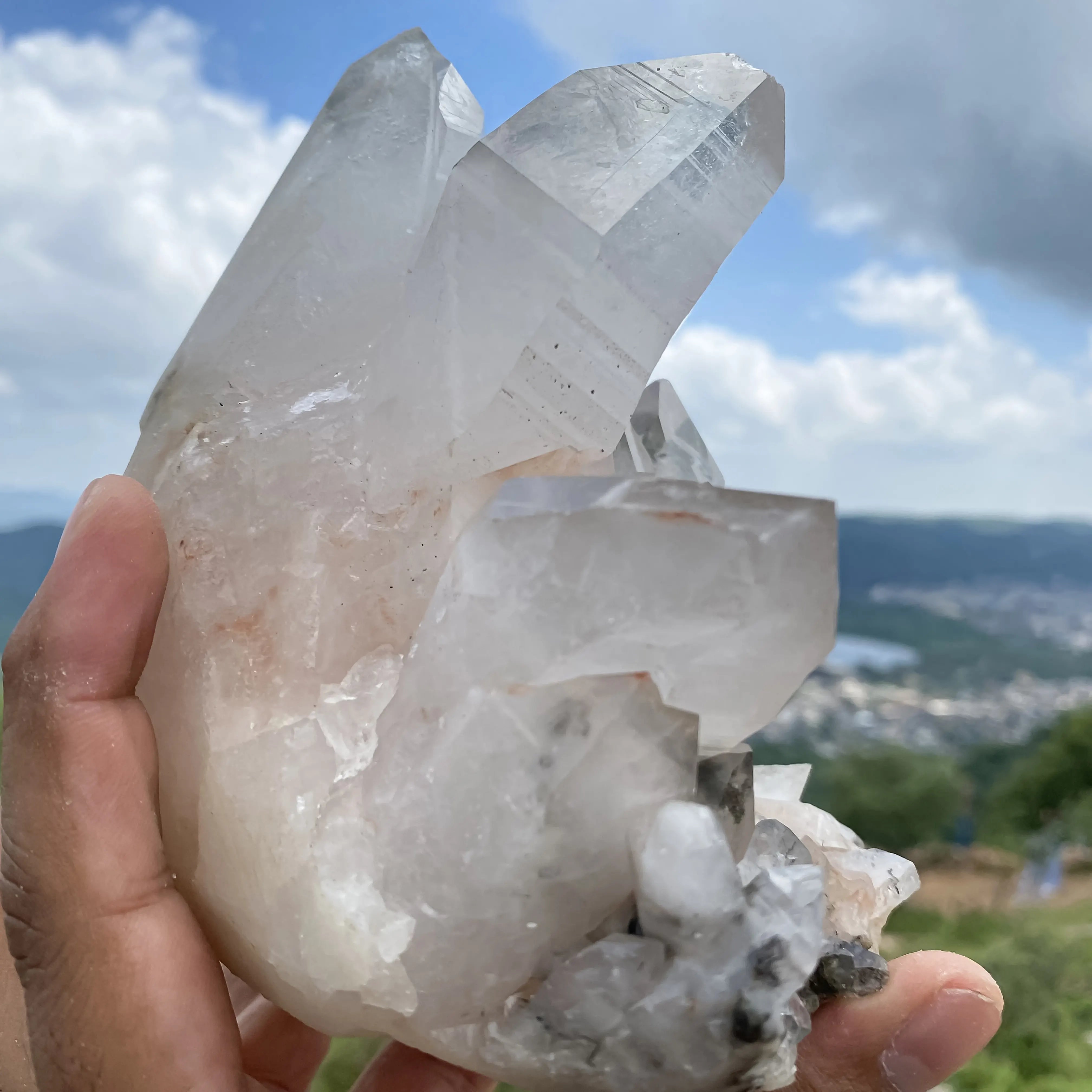 Mountain Mystique: Himalayan White Quartz Embraced by Tourmaline 1665g