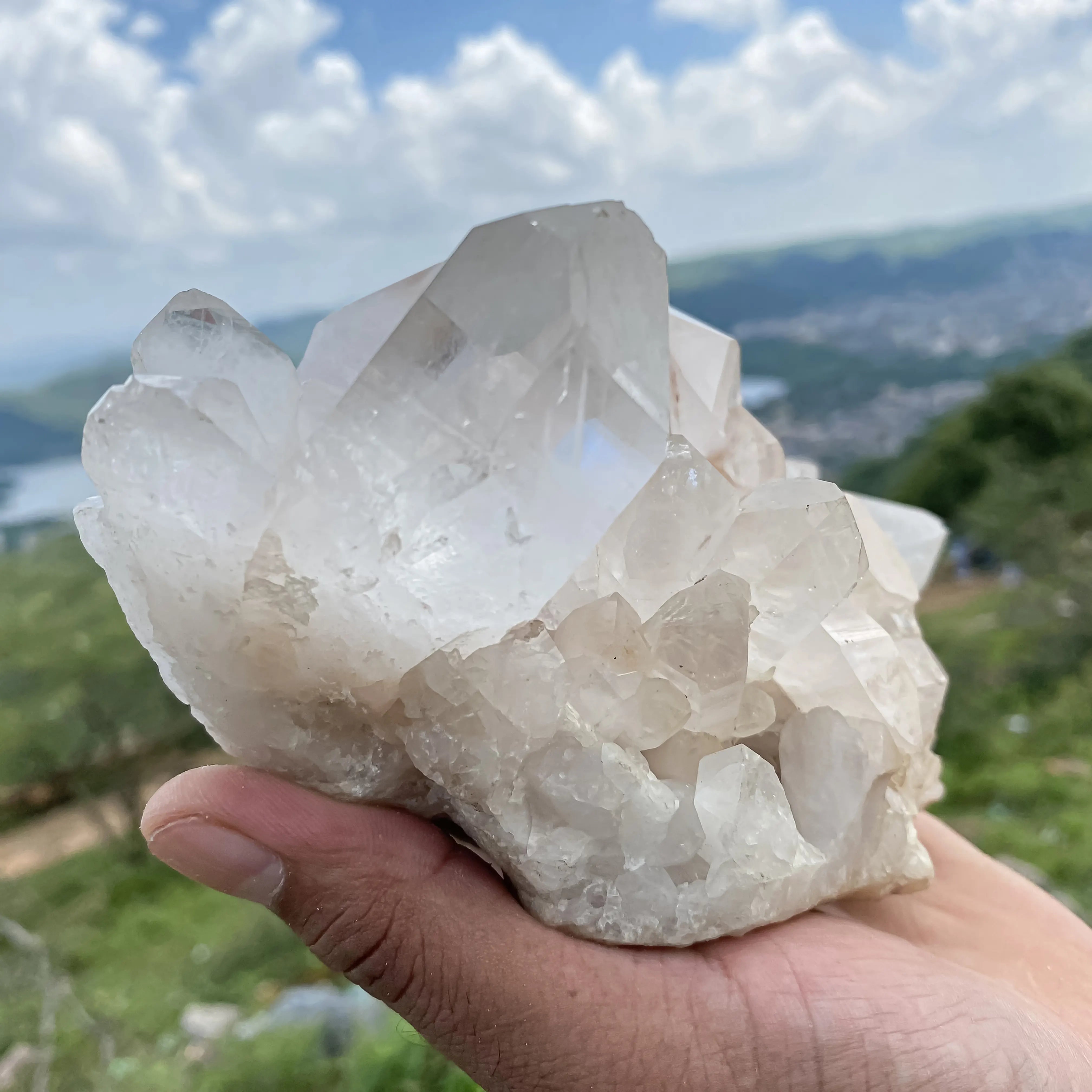 Natural Himalayan White Quartz Cluster 1660 g Raw Healing Crystal