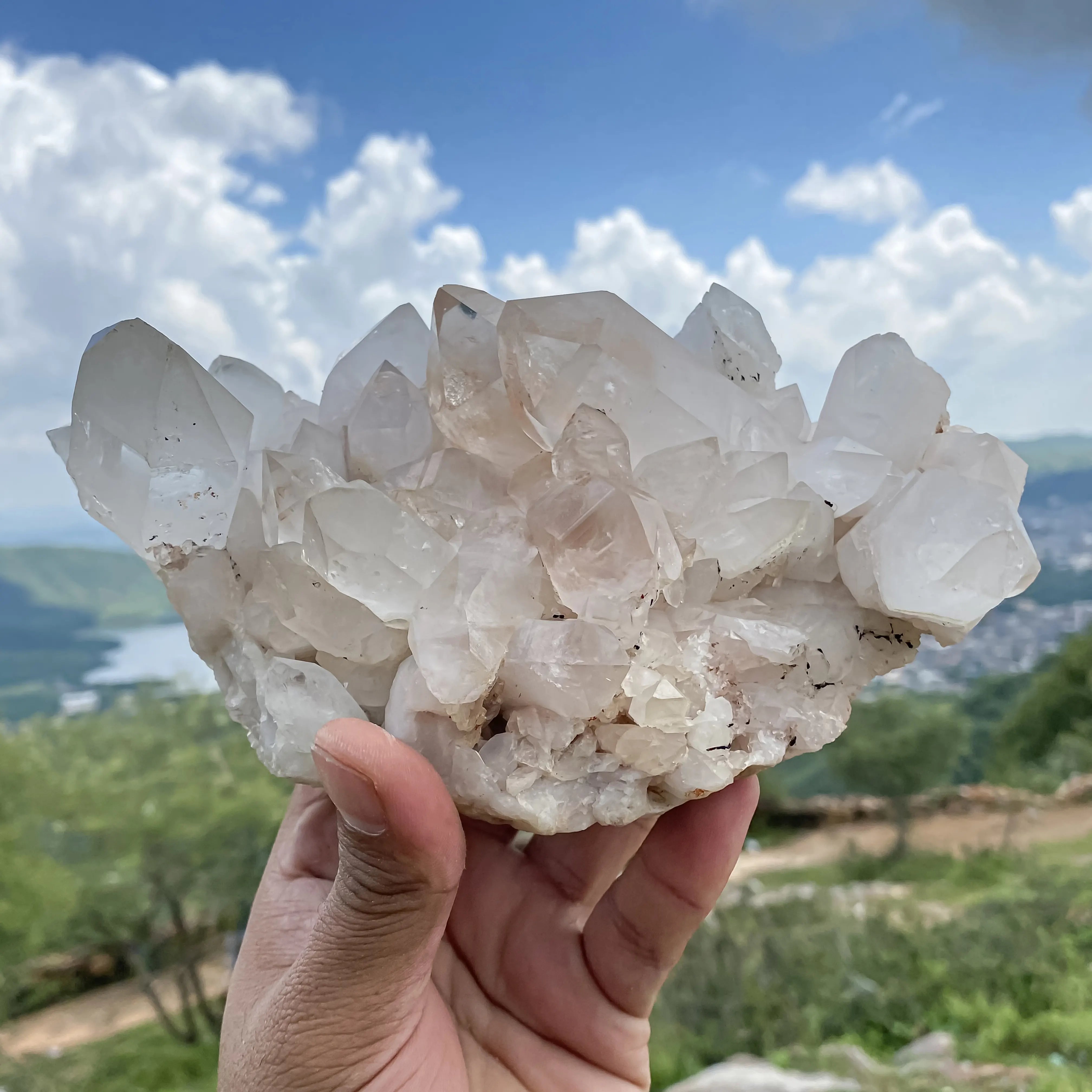 Natural Himalayan White Quartz Cluster 1660 g Raw Healing Crystal