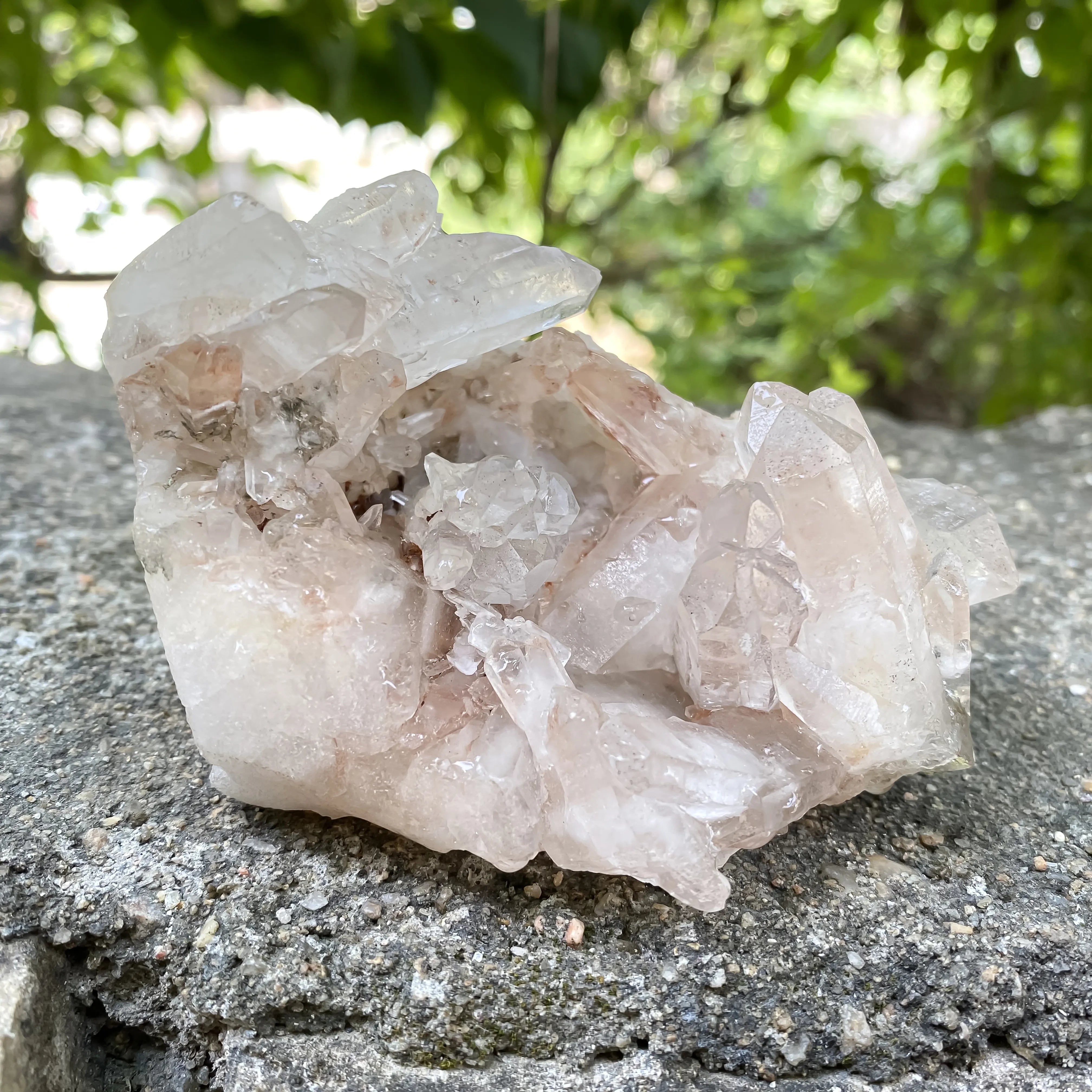 Natural Himalayan Pink Quartz Cluster 370g Healing Crystal