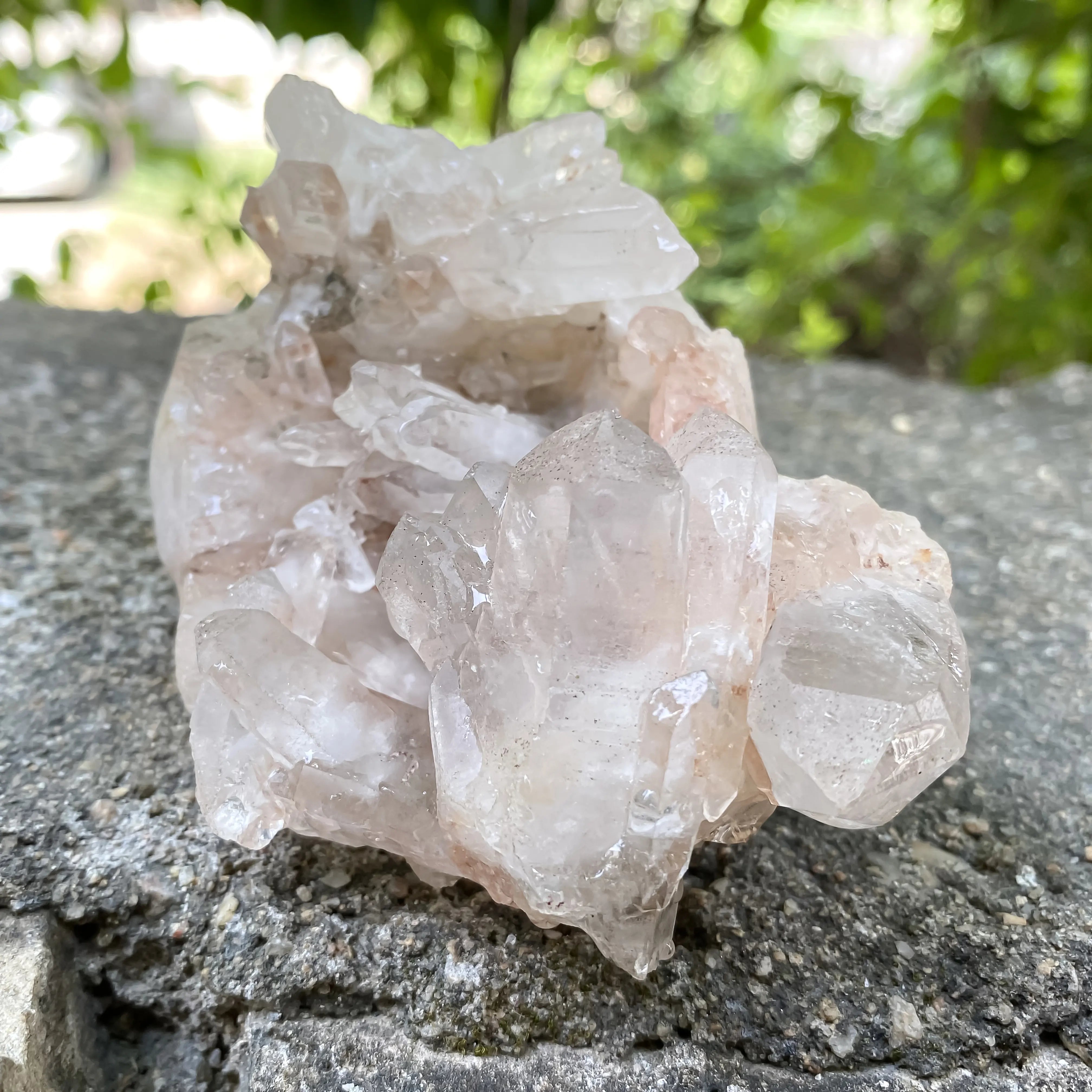 Natural Himalayan Pink Quartz Cluster 370g Healing Crystal